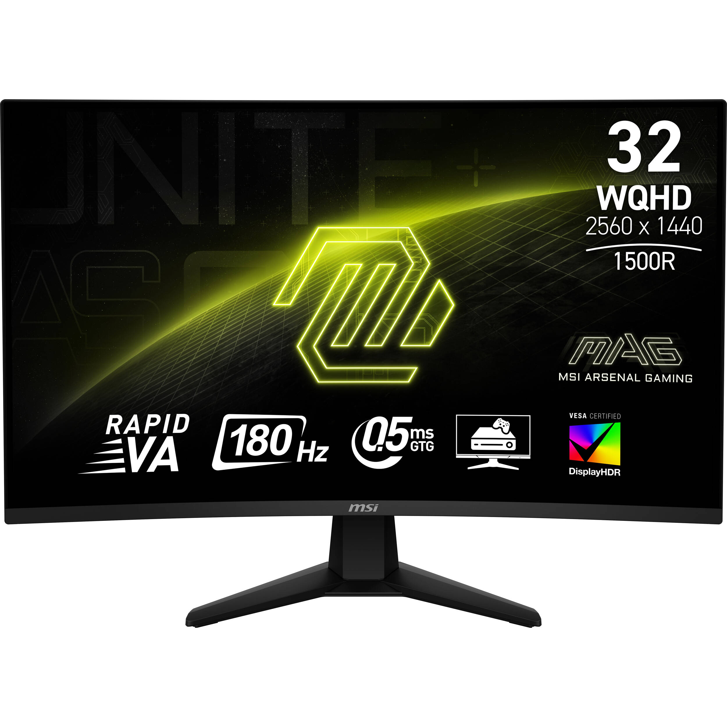 MSI MAG 32CQ6F 31.5-inch curved QHD gaming monitor with VA panel and narrow bezel — view 2