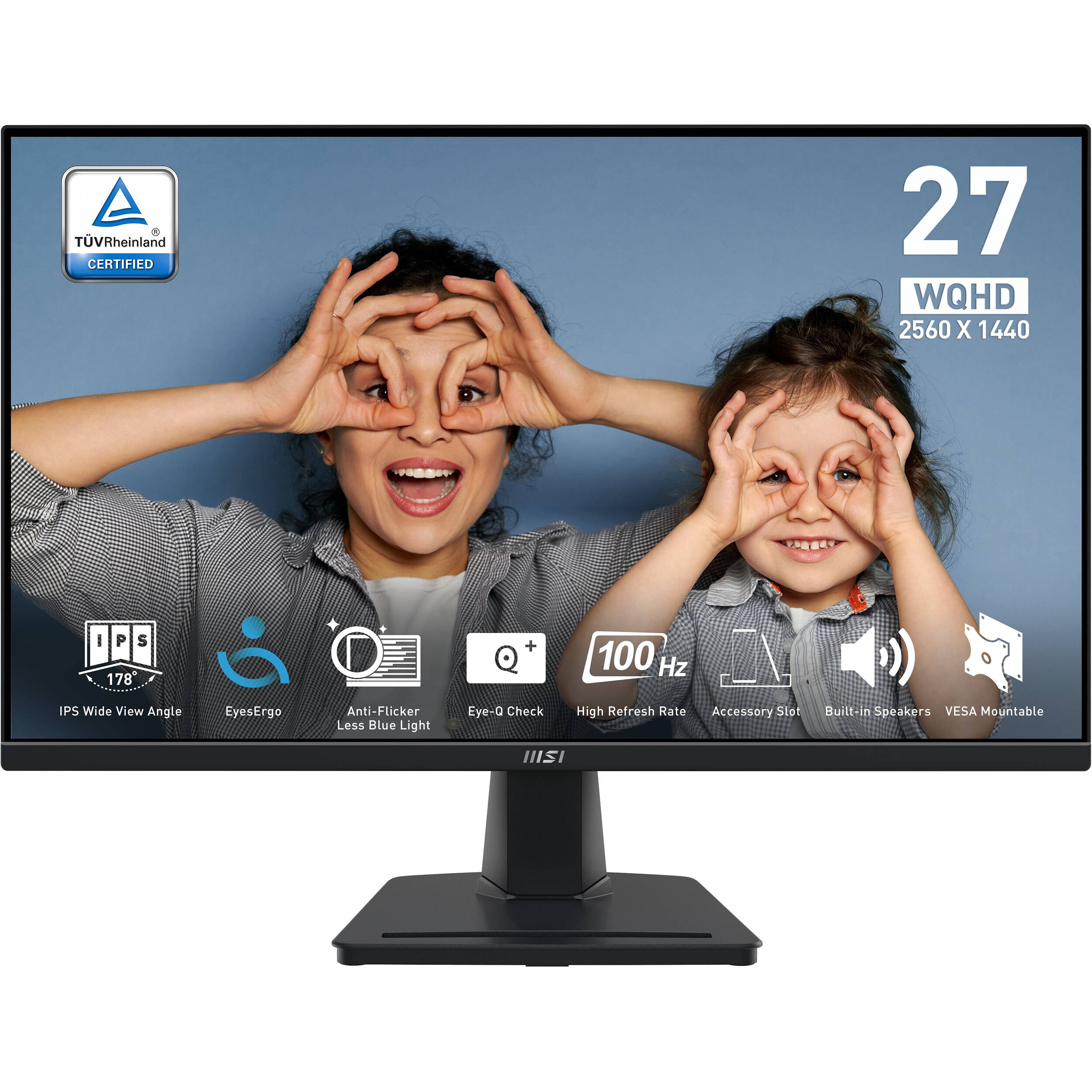 MSI PRO MP275Q 27-inch QHD IPS monitor with VESA mount support — view 2