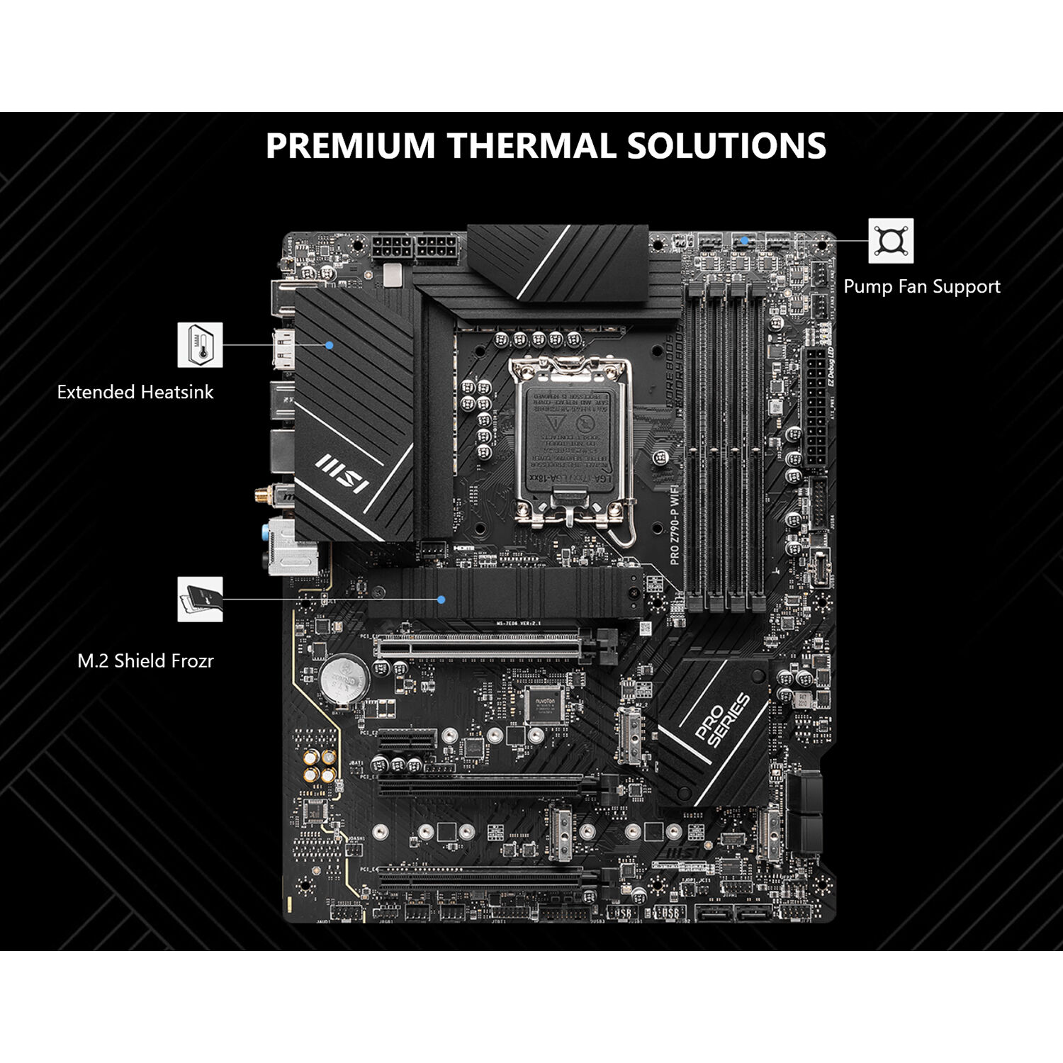 MSI PRO Z790-P WIFI ATX motherboard for Intel 12th and 13th Gen processors with DDR5 and Wi-Fi 6E — view 10
