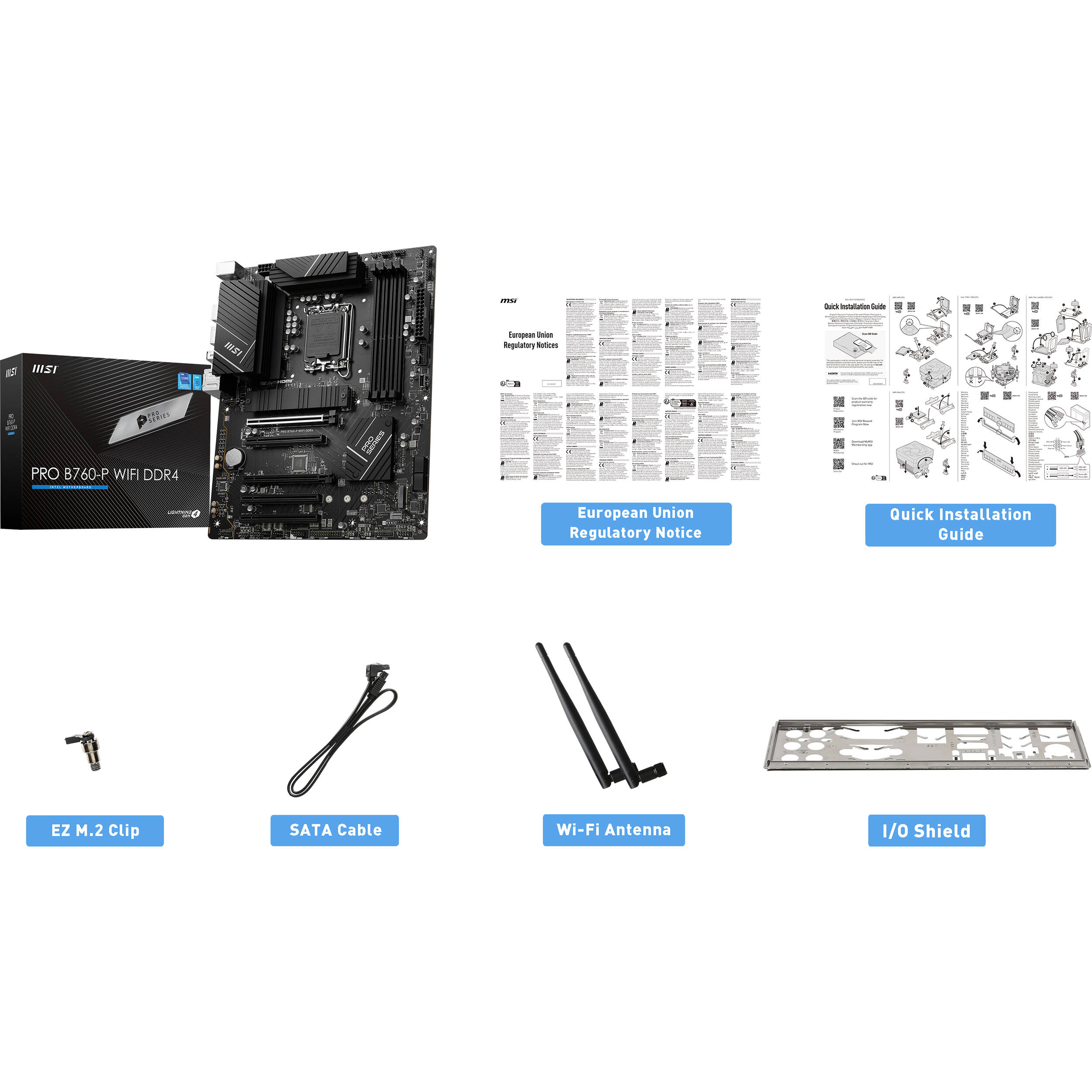 MSI PRO B760-P WIFI DDR4 ATX motherboard with Intel B760 chipset and Wi-Fi 6 — view 5