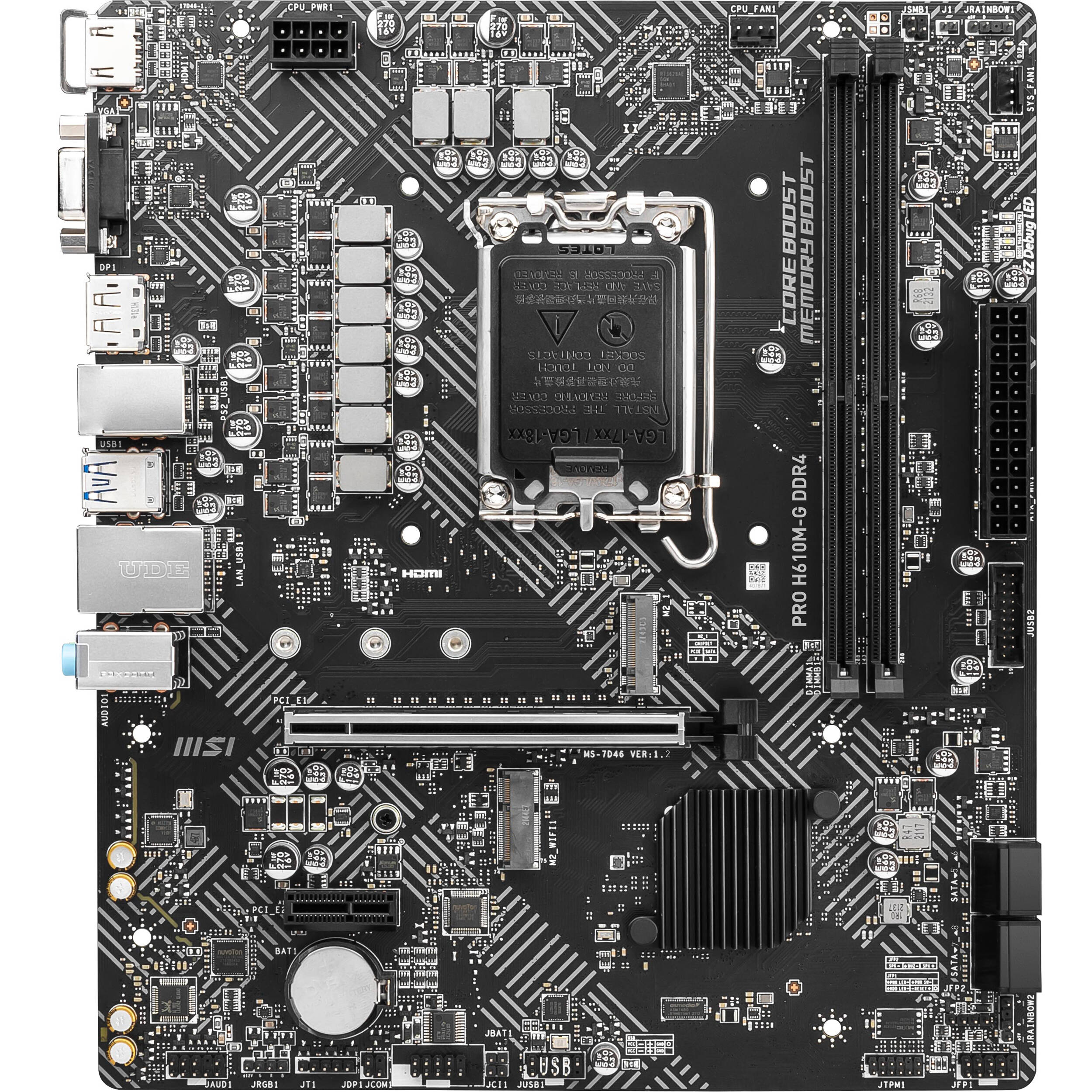 MSI PRO H610M-G DDR4 Micro-ATX motherboard for Intel LGA 1700 systems — view 2