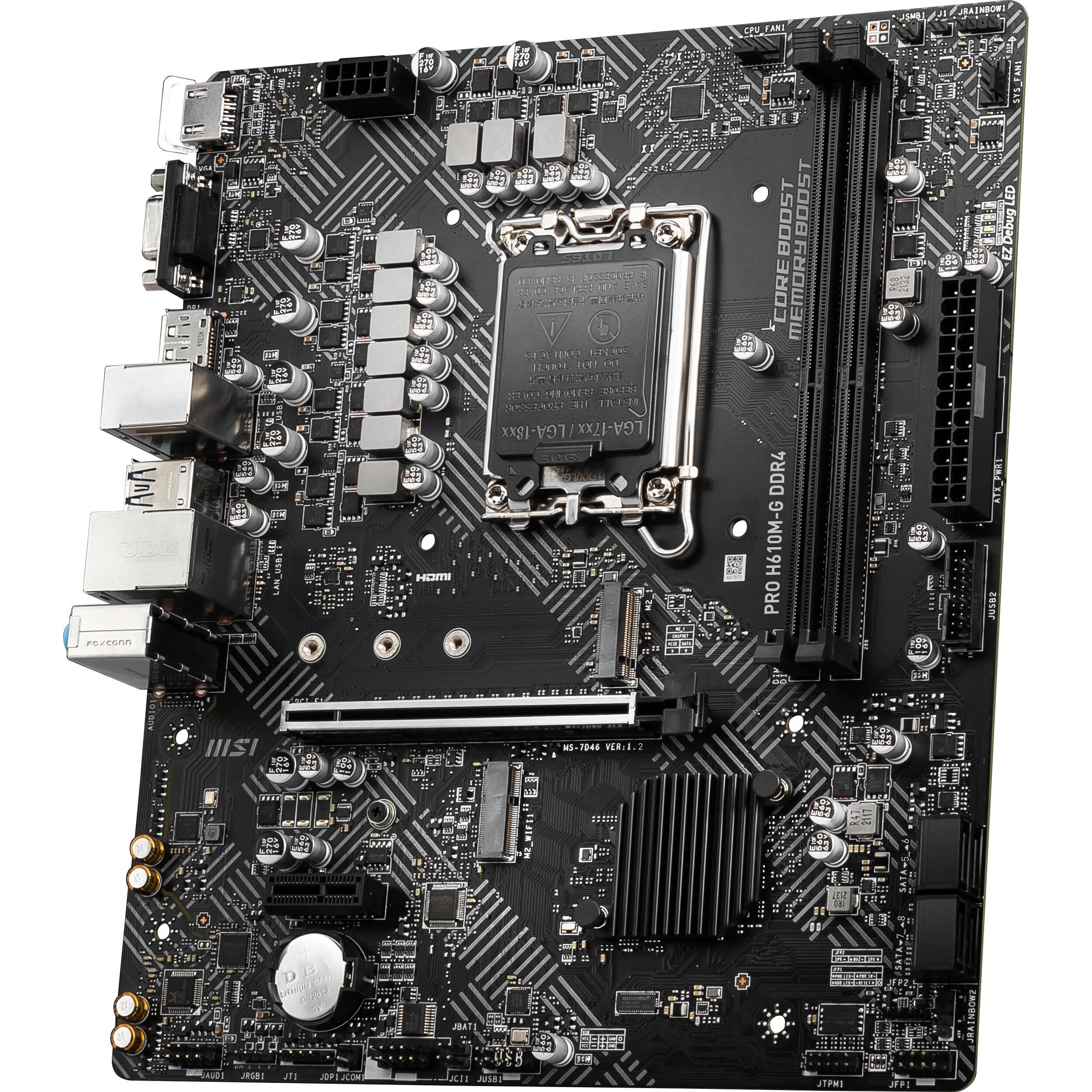 MSI PRO H610M-G DDR4 Micro-ATX motherboard for Intel LGA 1700 systems — view 3