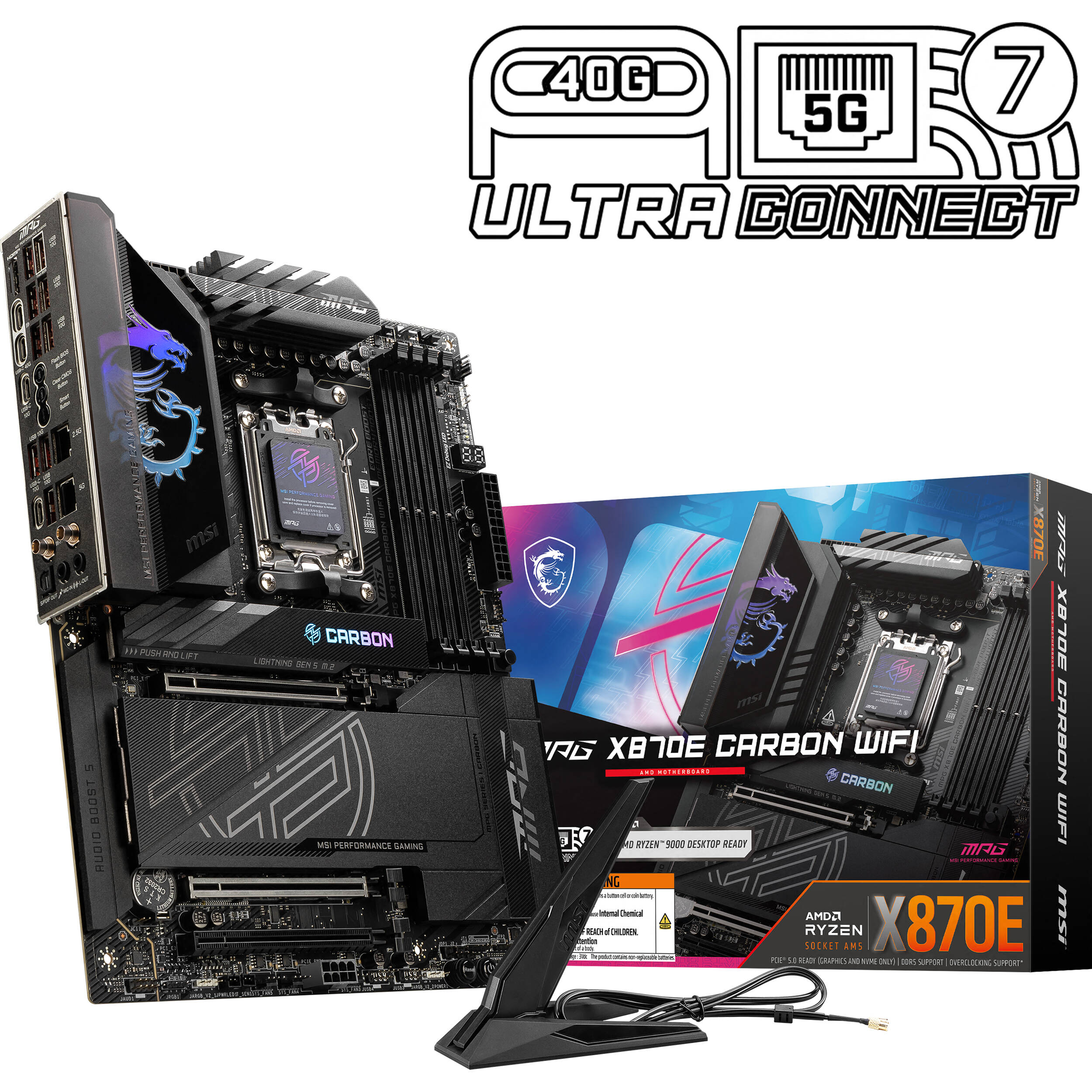 MSI MPG X870E CARBON WIFI ATX motherboard for AM5 Ryzen systems — view 6