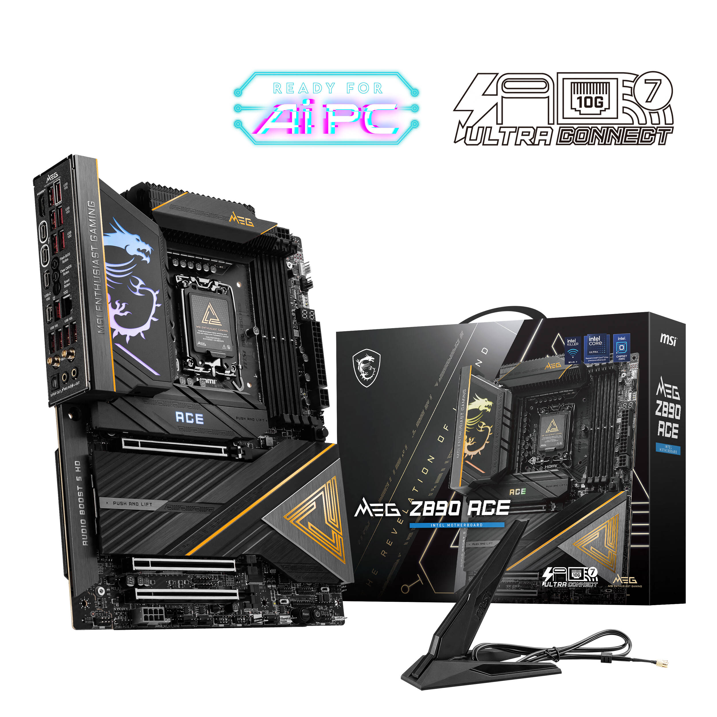 MSI MEG Z890 ACE ATX motherboard with LGA 1851 socket for Intel Core Ultra processors — view 8
