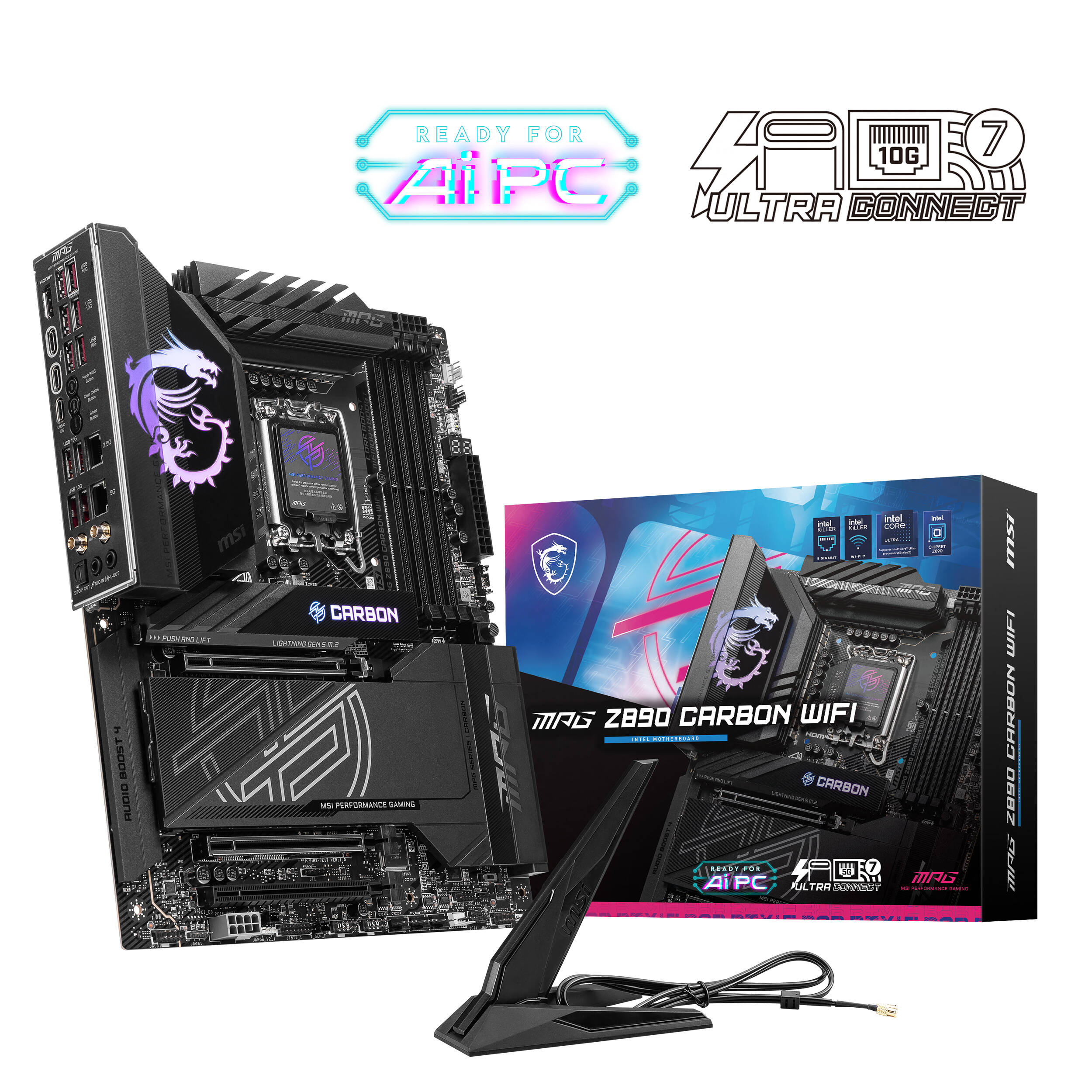 MSI MPG Z890 CARBON WIFI ATX motherboard for Intel systems with Wi‑Fi 7 and Thunderbolt 4 — view 8