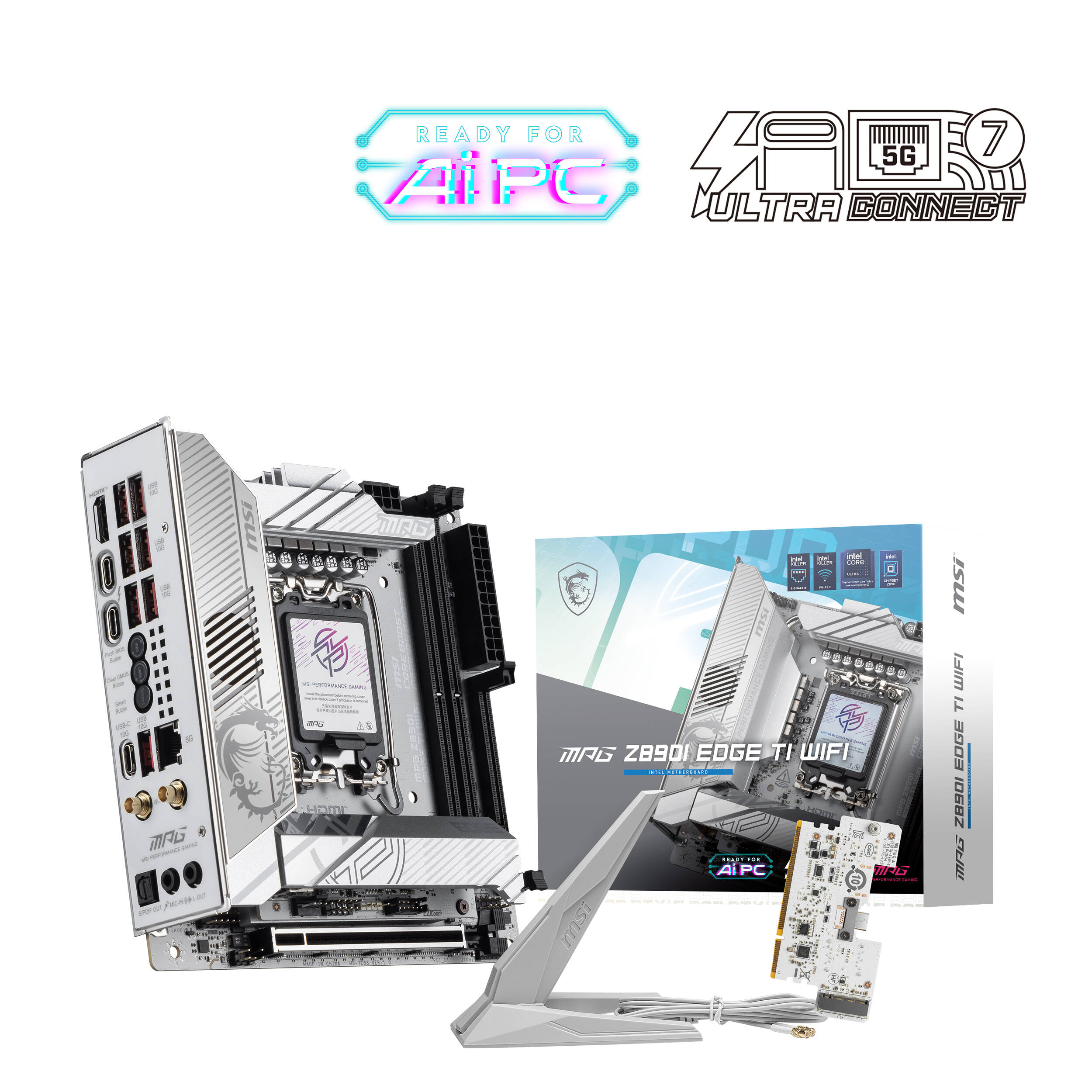 MSI MPG Z890I EDGE TI WIFI Mini-ITX motherboard for compact Intel DDR5 builds — view 8
