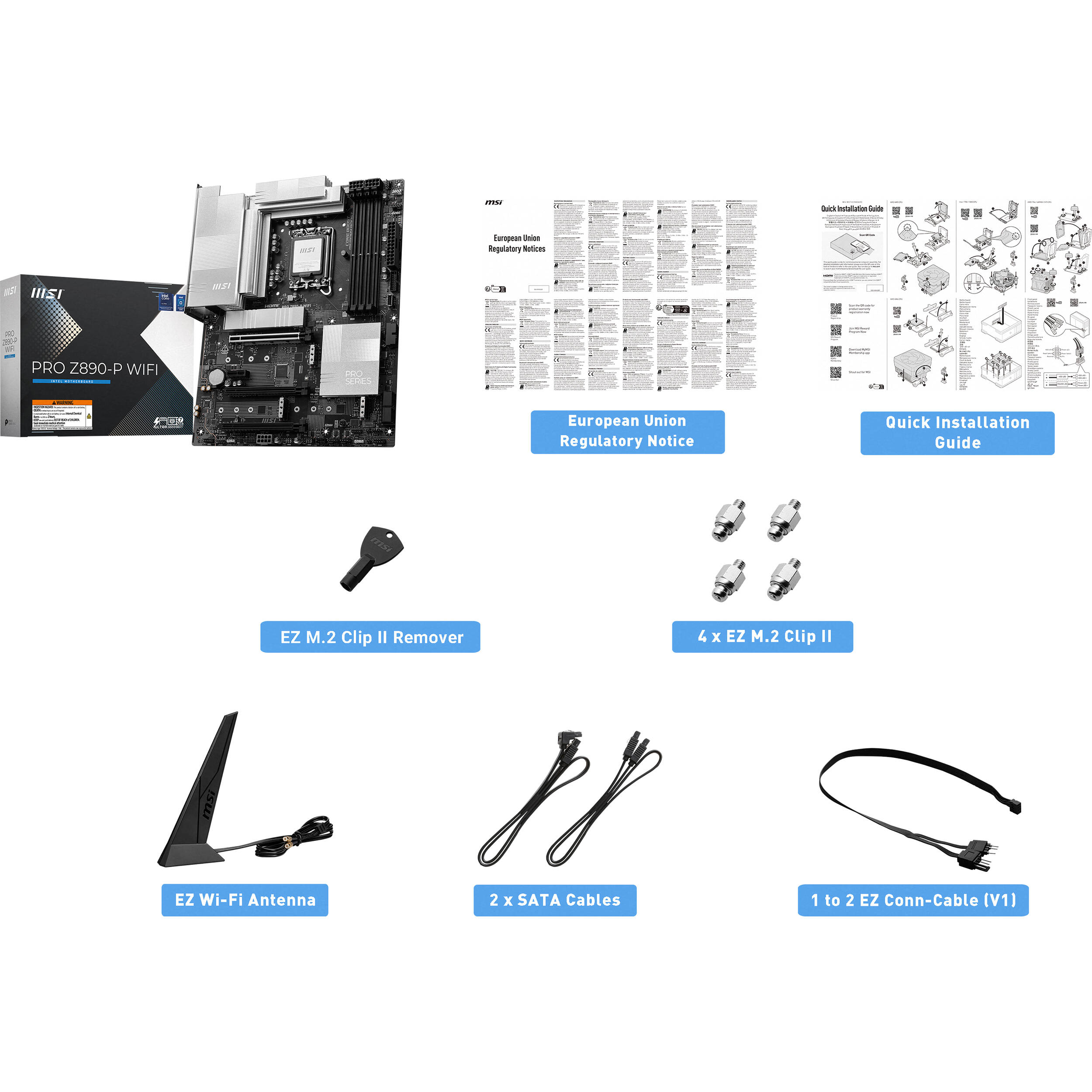 MSI PRO Z890-P WIFI ATX motherboard with LGA 1851 socket and integrated Wi‑Fi — view 6
