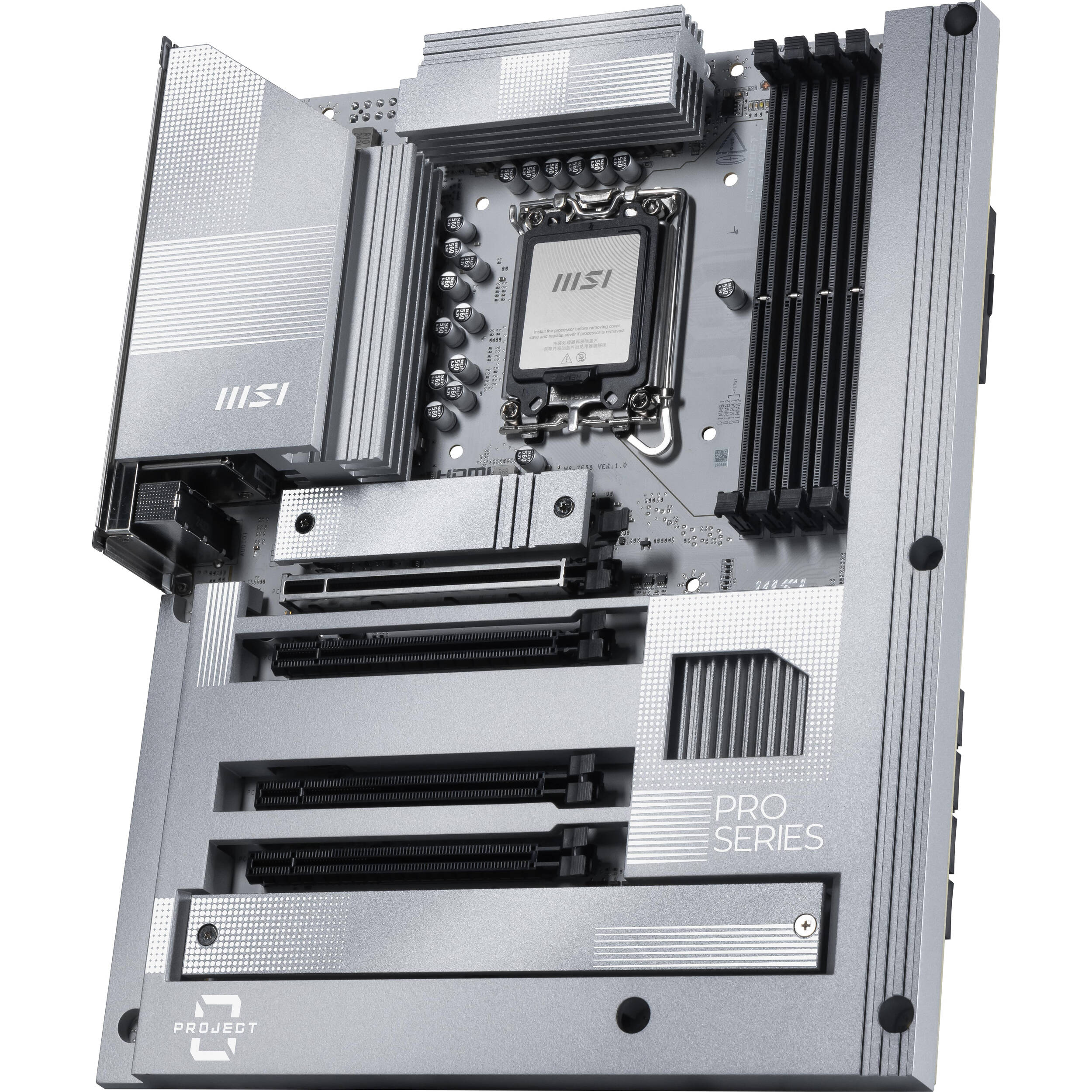 MSI PRO Z890 S WIFI PZ motherboard with Project Zero layout and onboard Wi-Fi — view 3