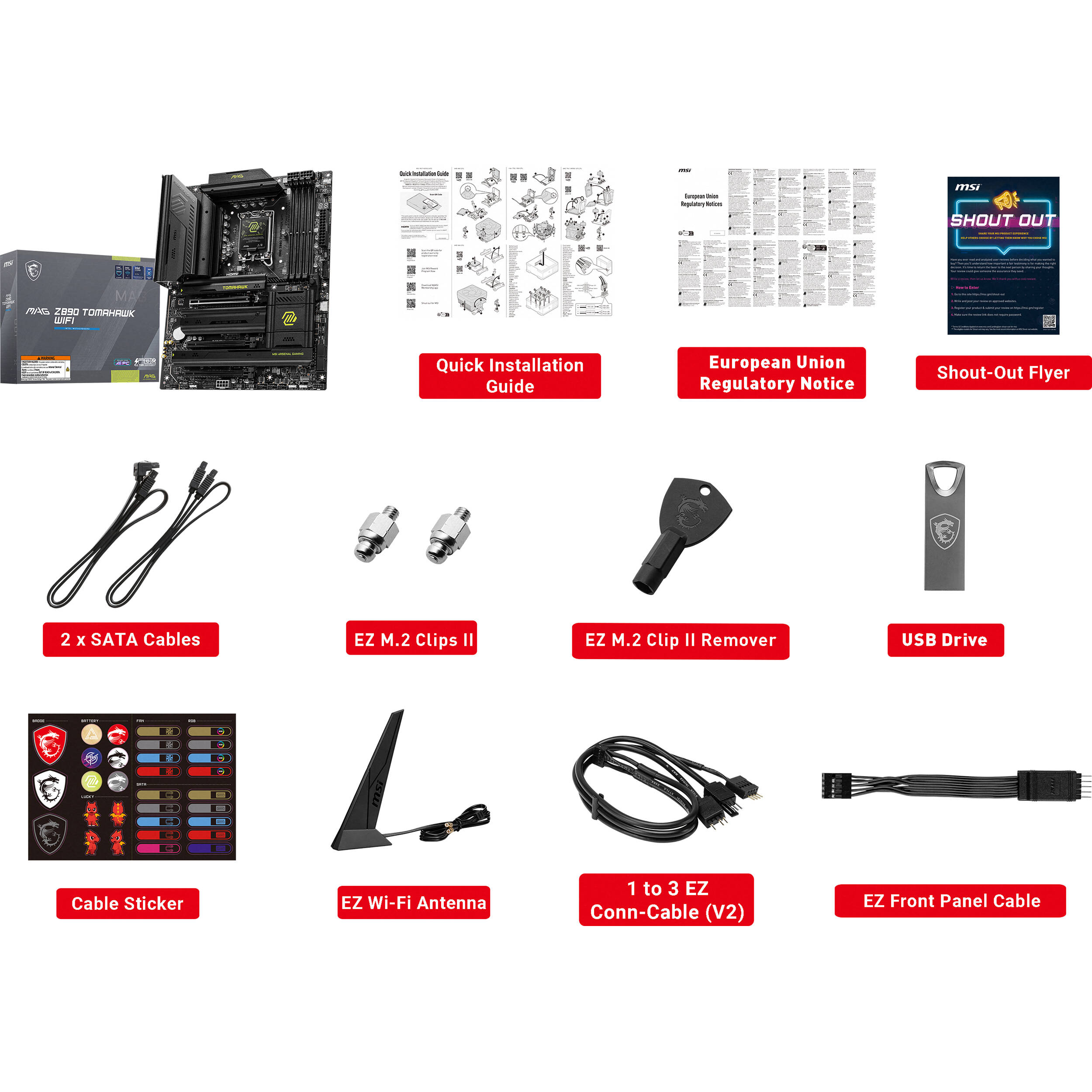 MSI MAG Z890 TOMAHAWK WIFI ATX motherboard with Intel LGA 1851 support and onboard Wi‑Fi — view 6