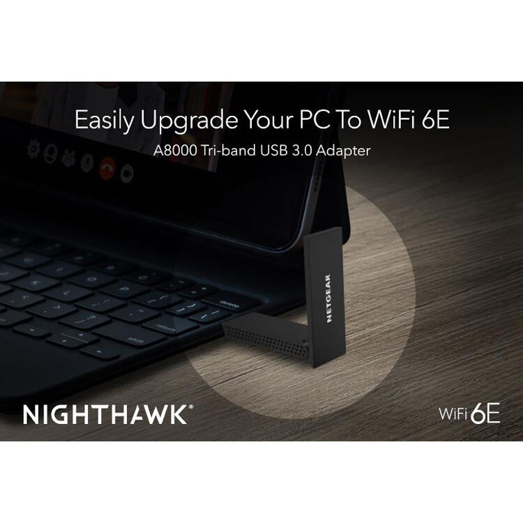 Netgear A8000-100PAS WiFi 6E USB 3.0 adapter for tri-band wireless connectivity — view 4