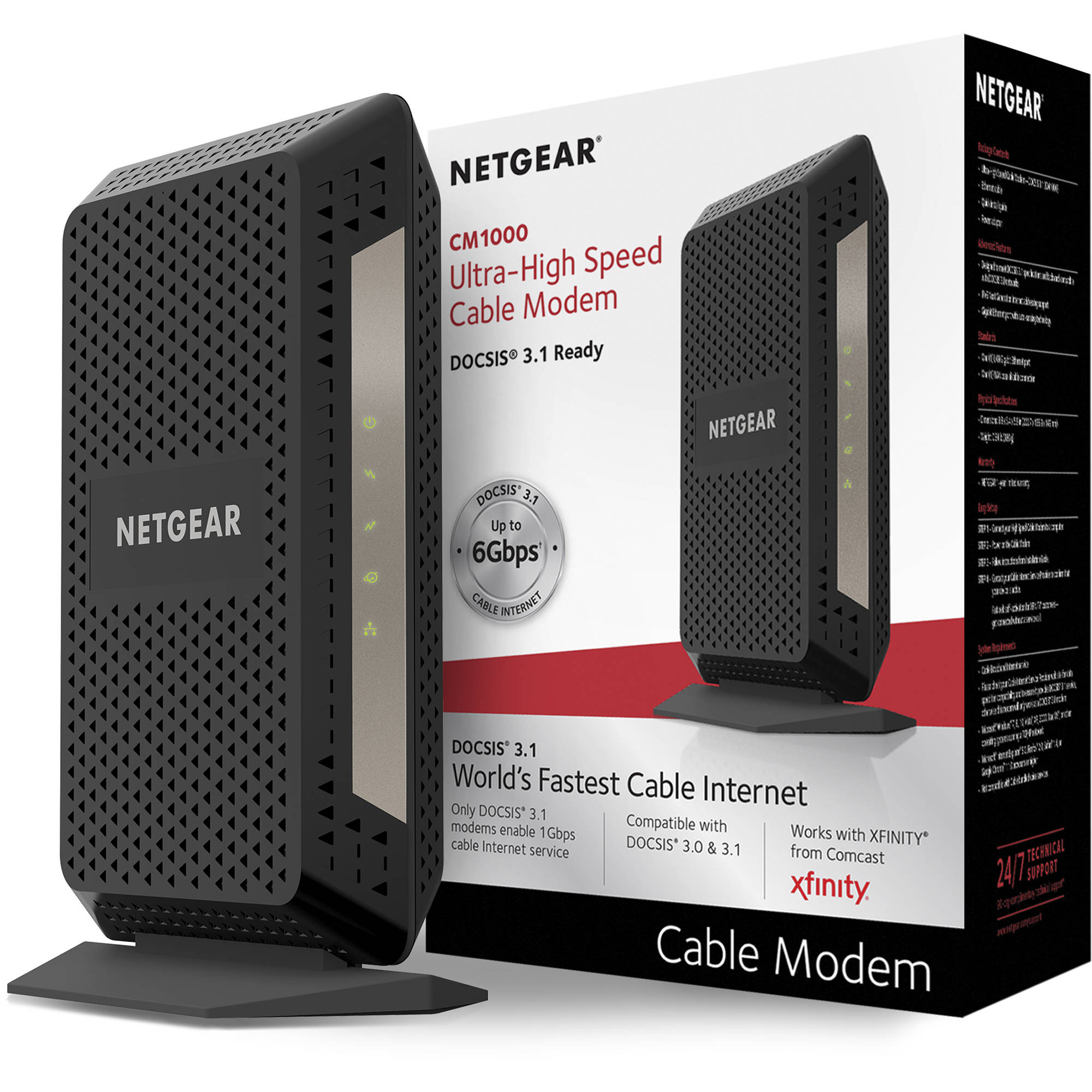 Netgear CM1000-100NAS DOCSIS 3.1 cable modem with single Ethernet port — view 4