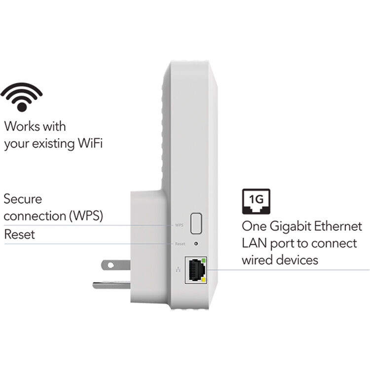 Netgear EAX17 WiFi 6 AX3000 mesh extender in compact form factor — view 4
