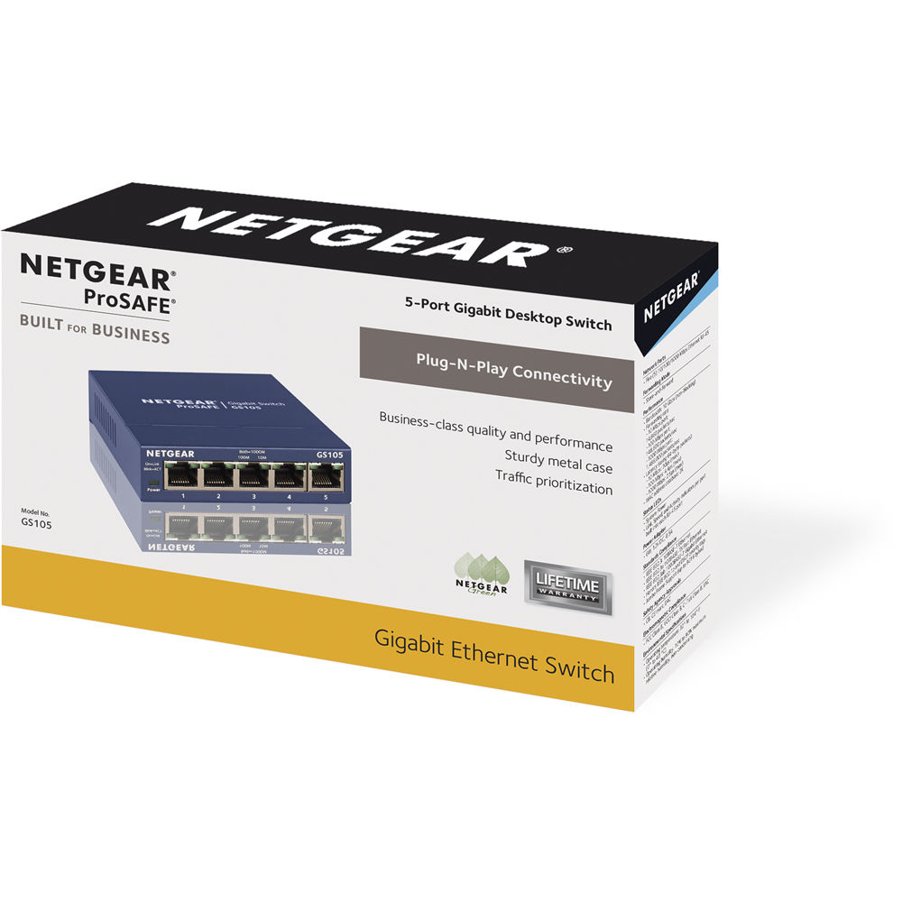NETGEAR GS105NA 5-port Gigabit unmanaged desktop switch — view 4