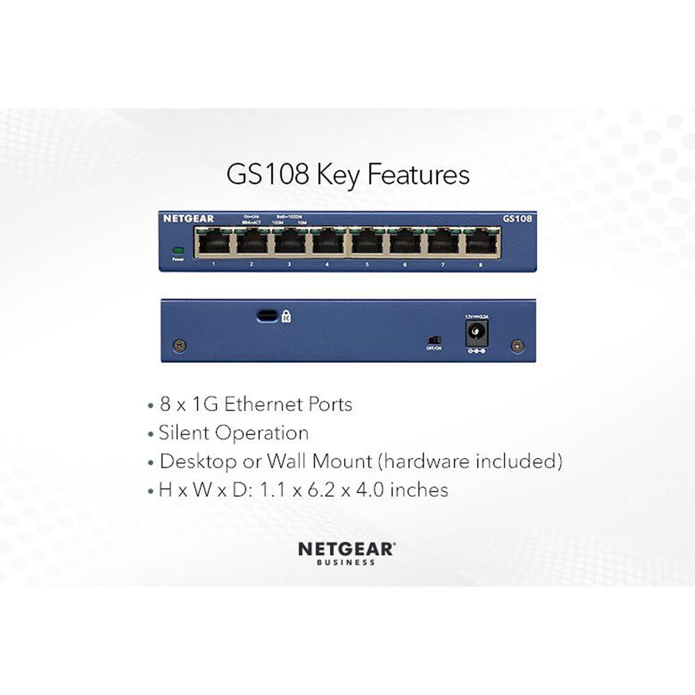 NETGEAR ProSAFE GS108-400NAS 8-port Gigabit unmanaged desktop switch — view 4