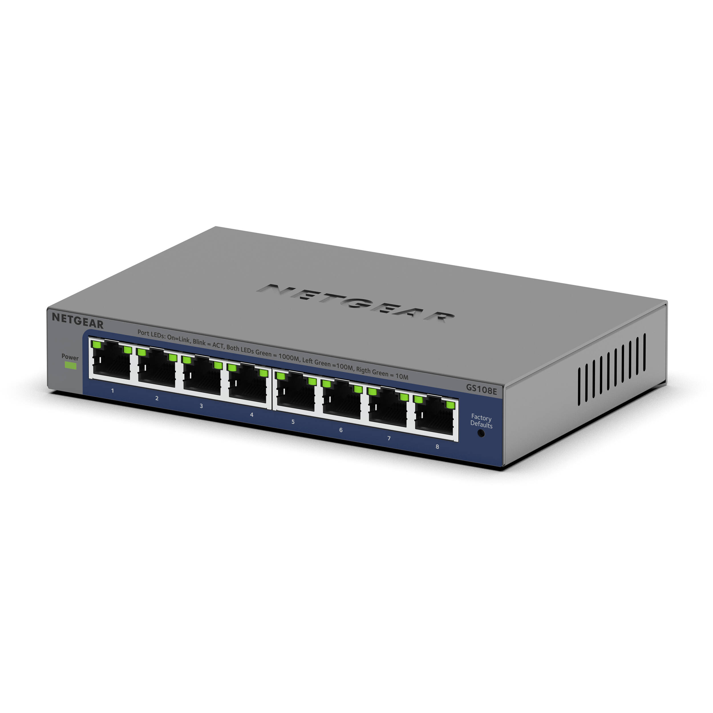 NETGEAR GS108E 8-port Gigabit Plus managed switch for small business networking — view 4