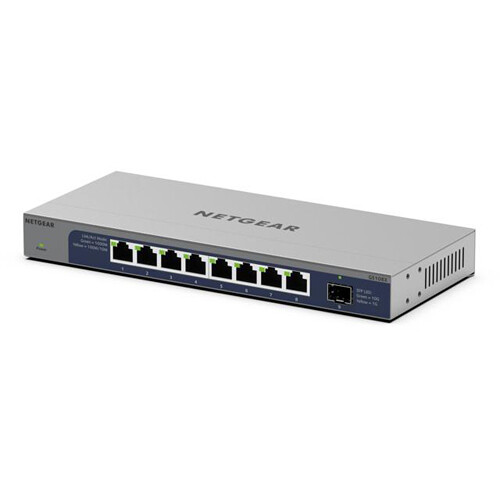Netgear GS108X-100NAS unmanaged switch with 8 Gigabit ports and 1 10G SFP+ uplink — view 3