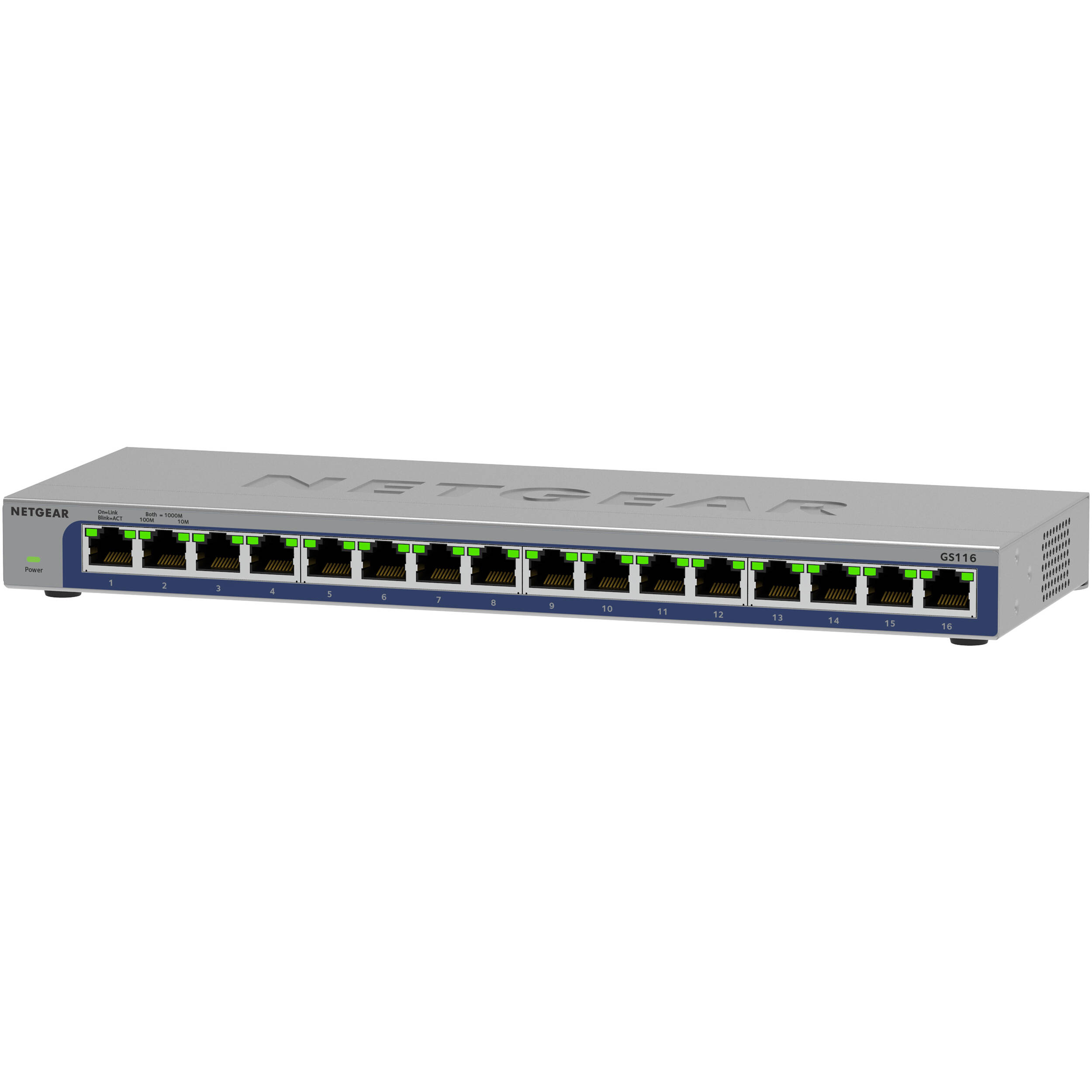 Netgear GS116-300NAS 16-port Gigabit Ethernet unmanaged desktop switch — view 4