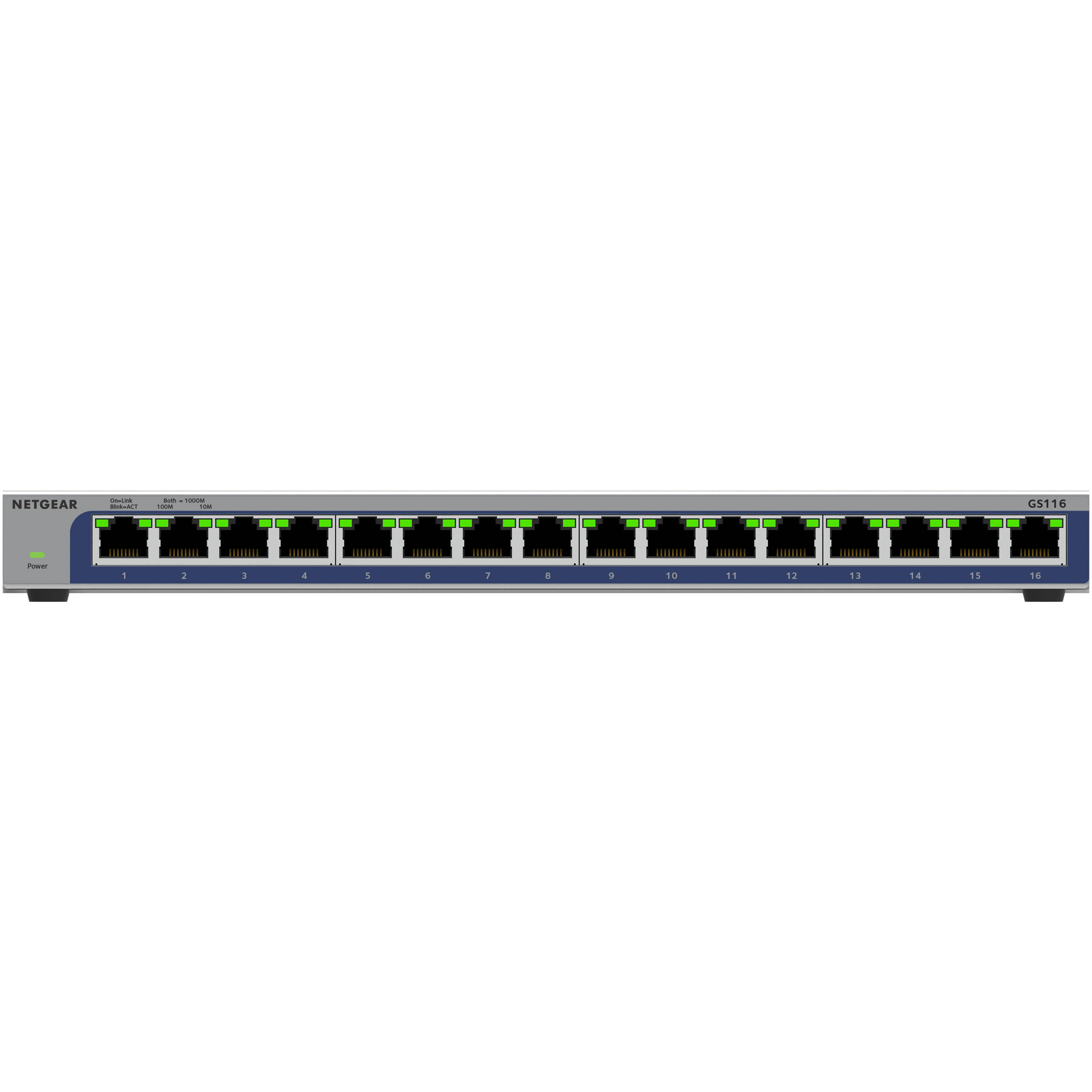 Netgear GS116-300NAS 16-port Gigabit Ethernet unmanaged desktop switch — view 5