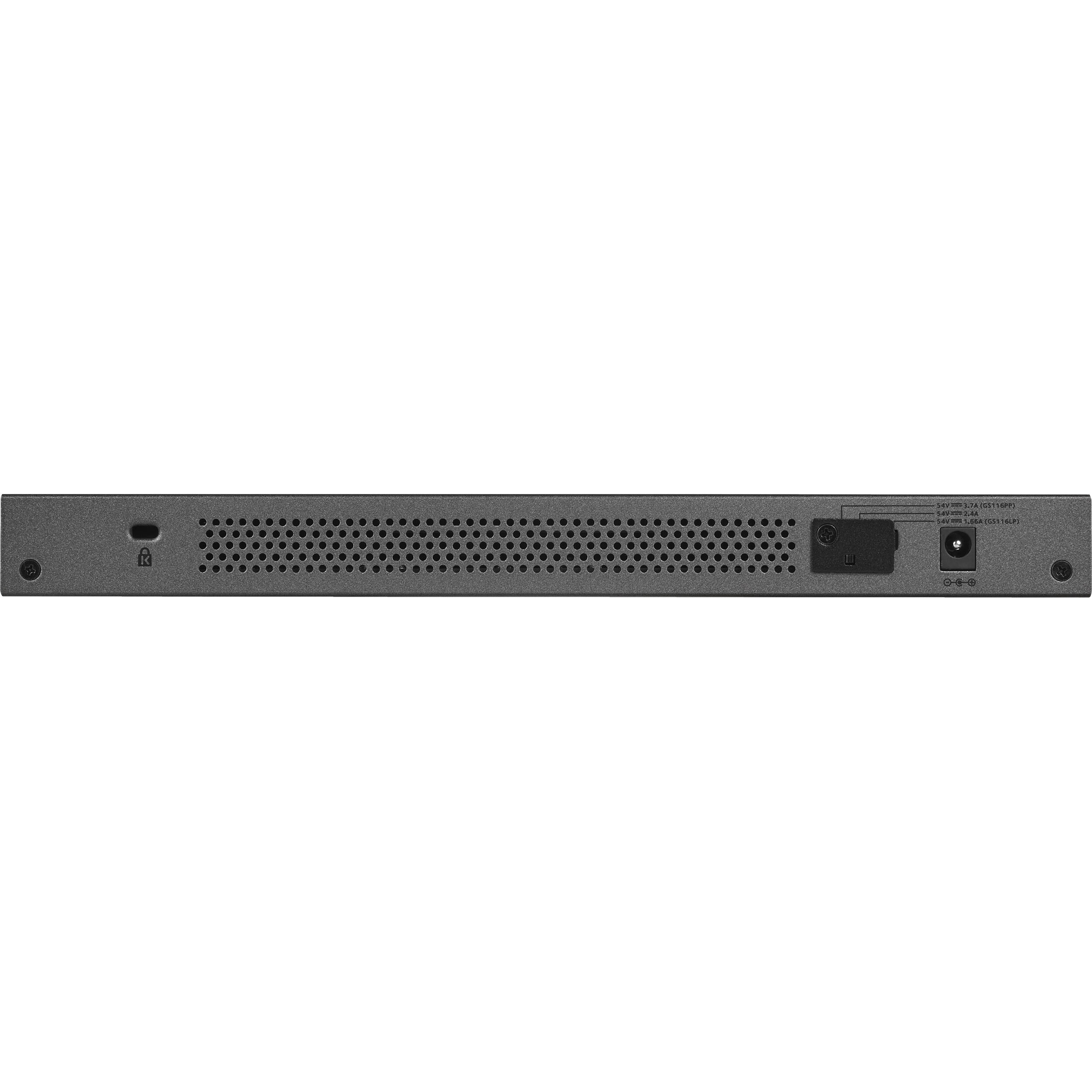 Netgear GS116PP-100NAS 16-port Gigabit PoE+ unmanaged switch with 183 W power budget — view 4