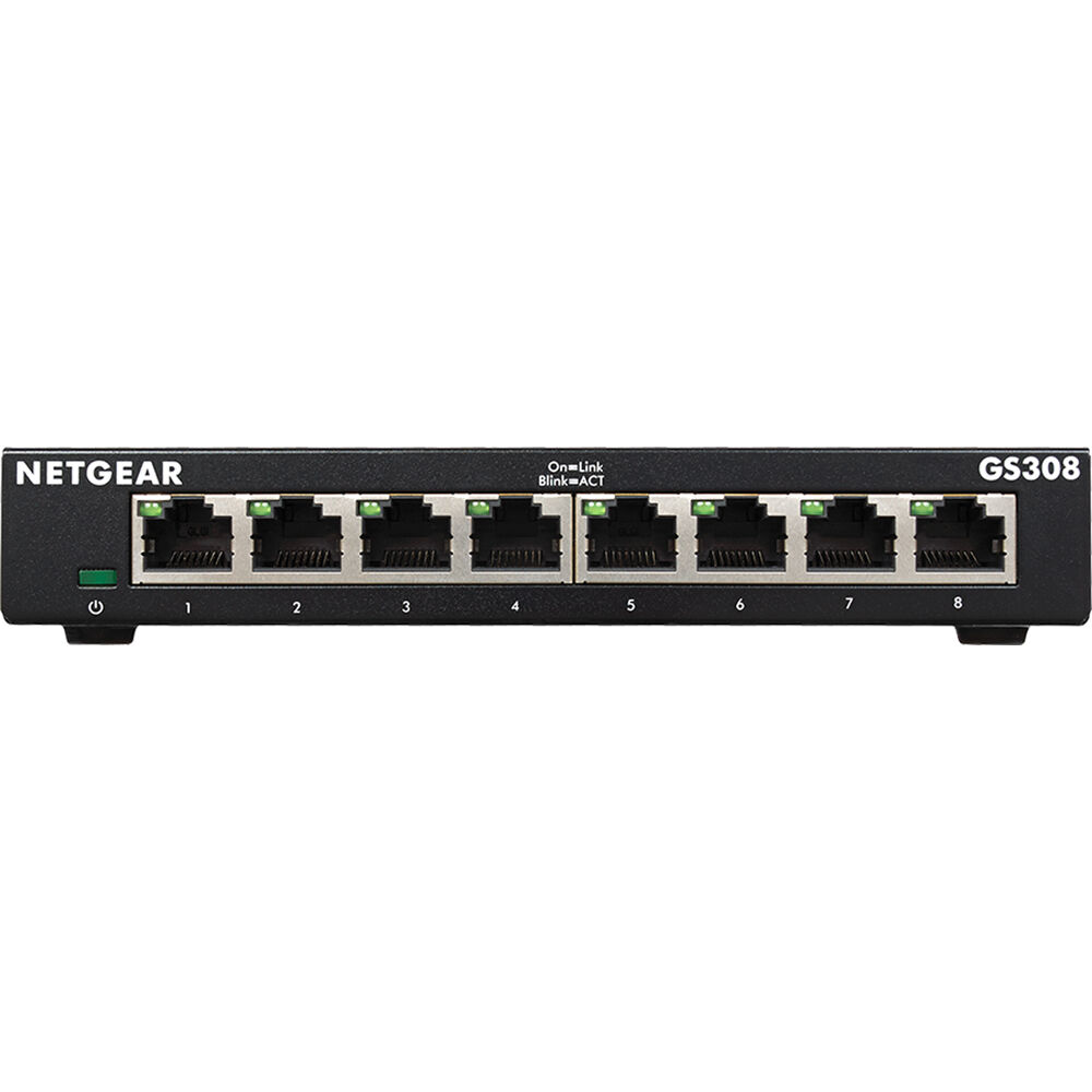 Netgear GS308-300PAS 8-port Gigabit unmanaged switch for small office wired networking — view 2