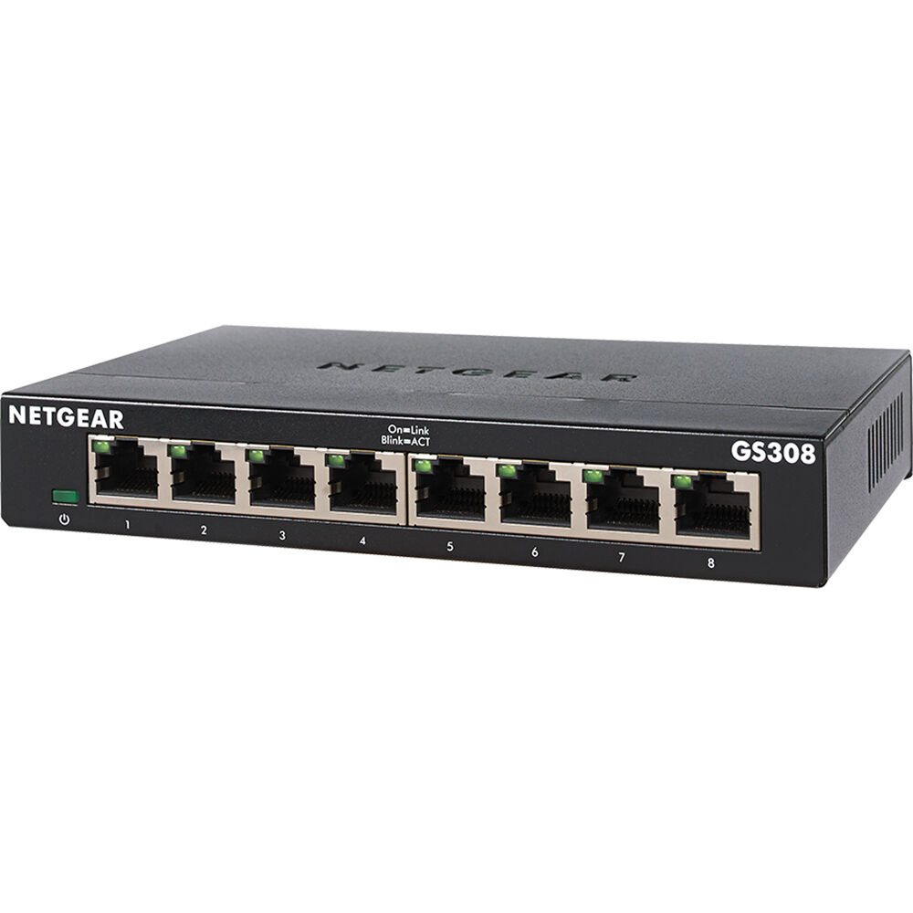 Netgear GS308-300PAS 8-port Gigabit unmanaged switch for small office wired networking — view 3