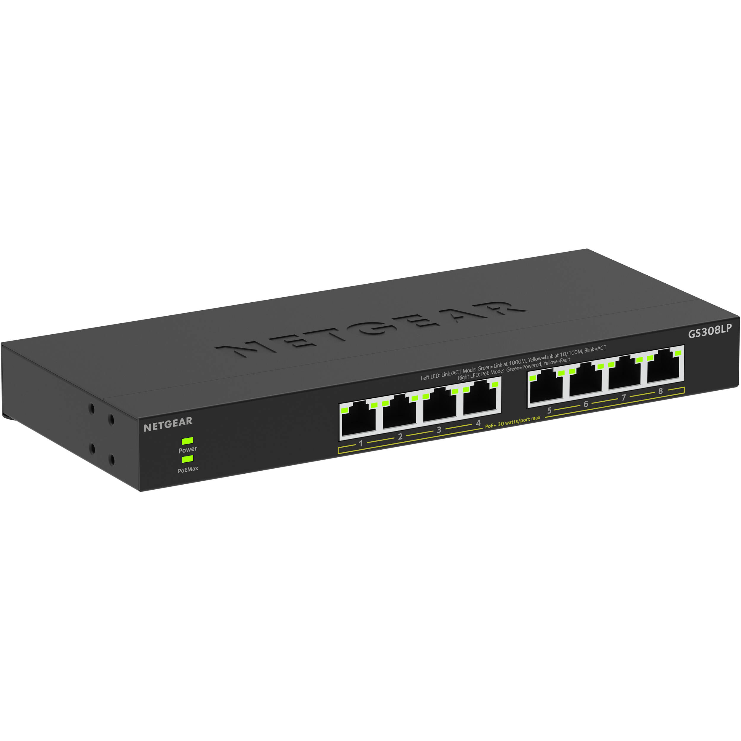 Netgear GS308LP 8-Port Gigabit PoE+ Switch | Unmanaged, Essentials