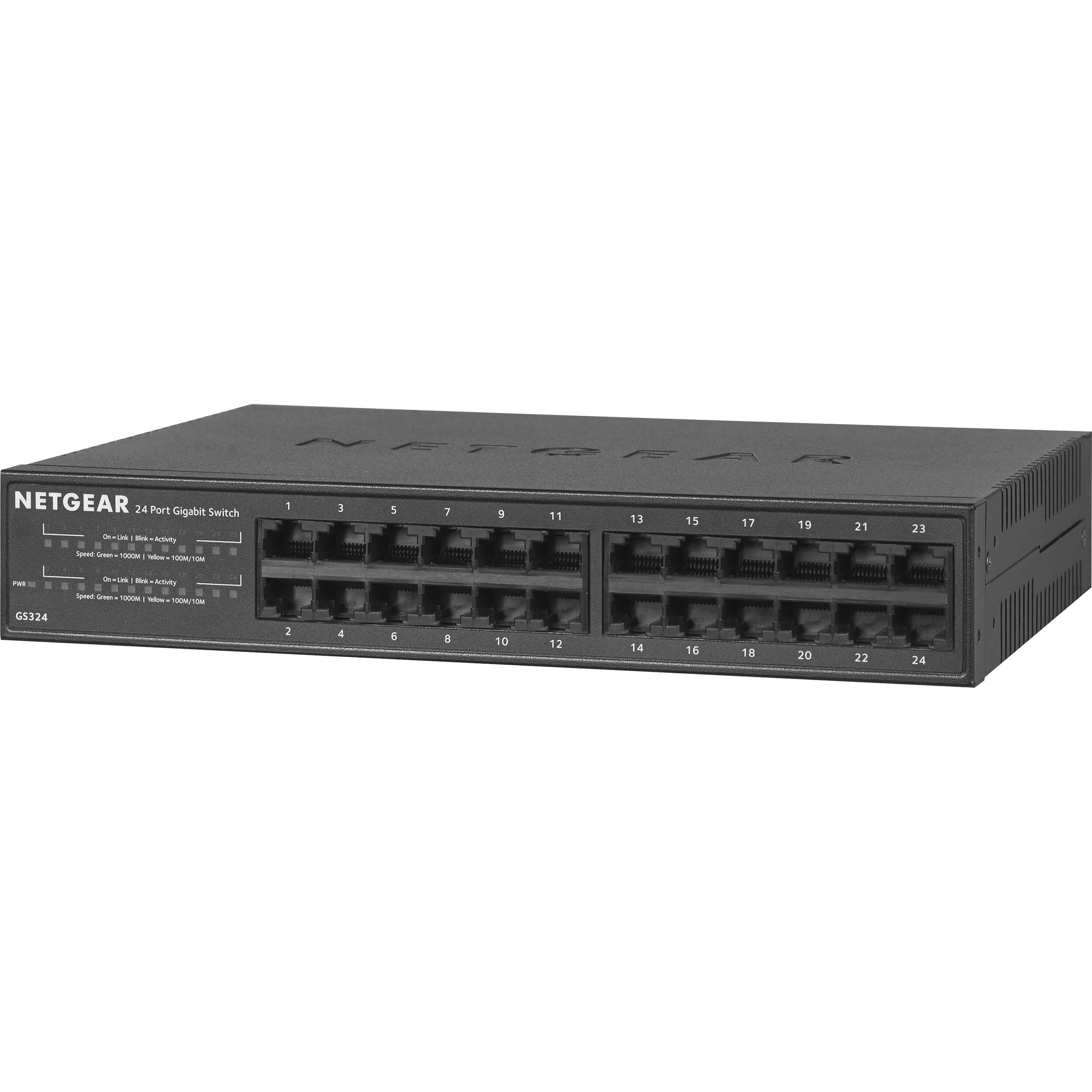NETGEAR GS324-200NAS 24-port Gigabit unmanaged desktop switch fanless design — view 2