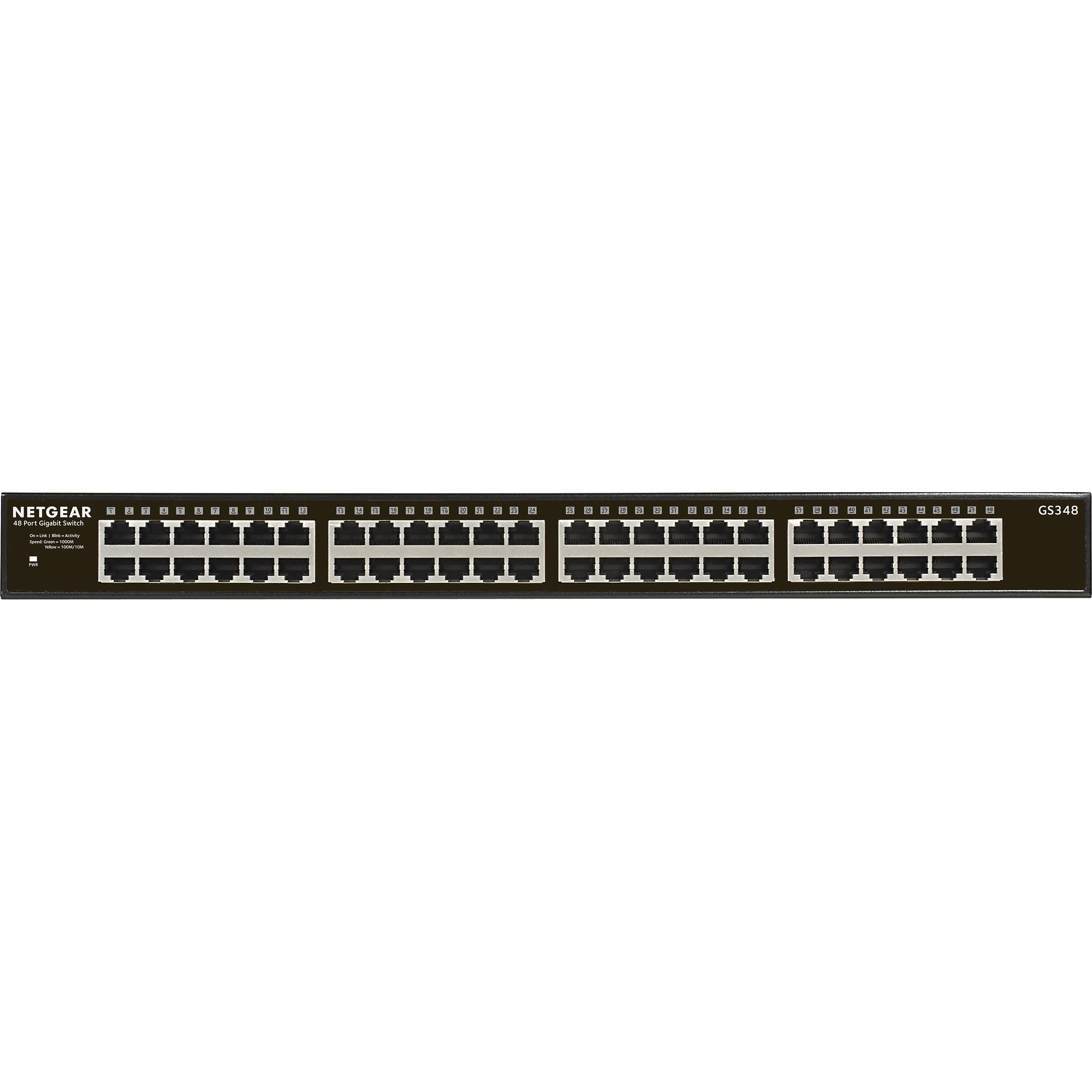 NETGEAR GS348-100NAS 48-port Gigabit unmanaged rackmount Ethernet switch — view 2