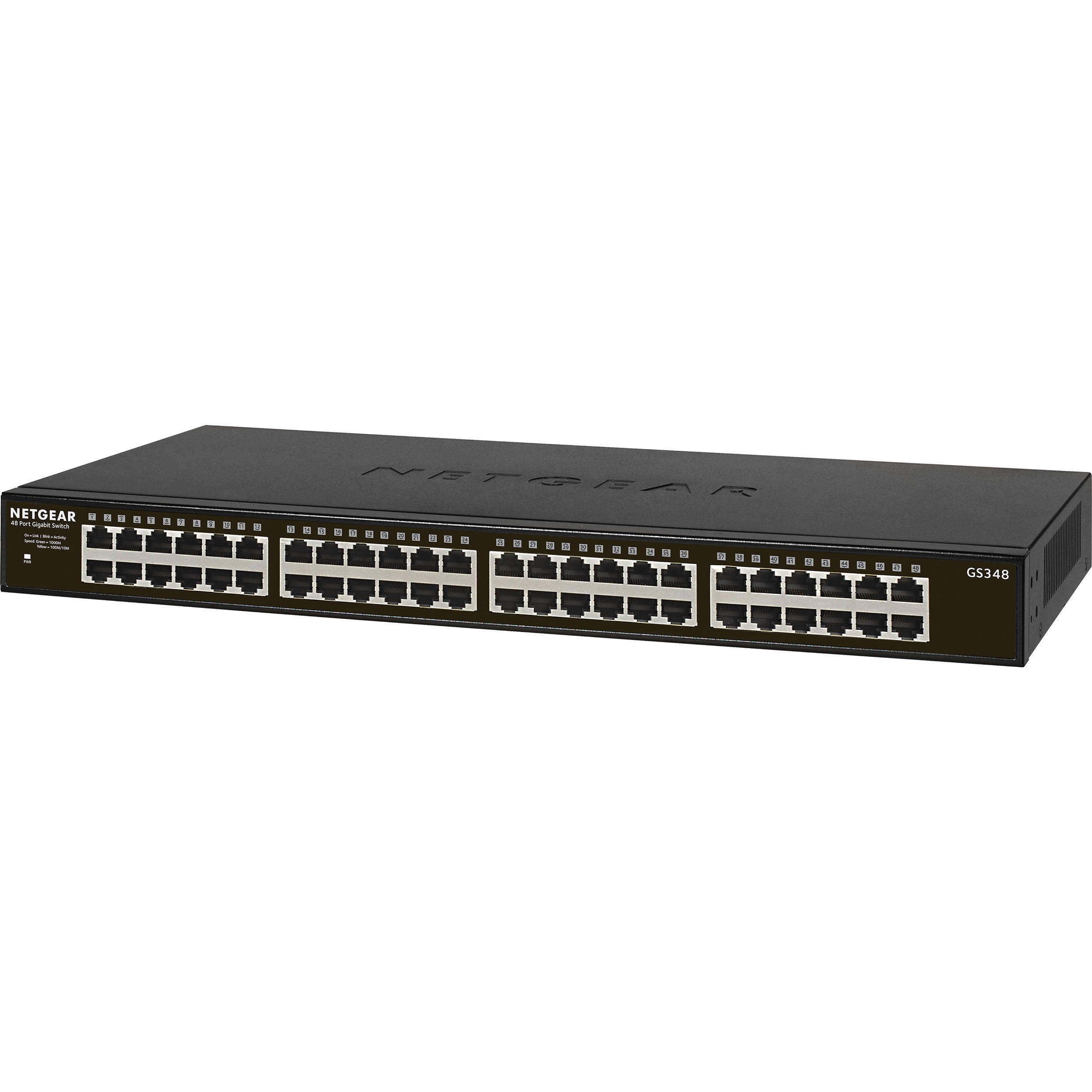 NETGEAR GS348-100NAS 48-port Gigabit unmanaged rackmount Ethernet switch — view 3