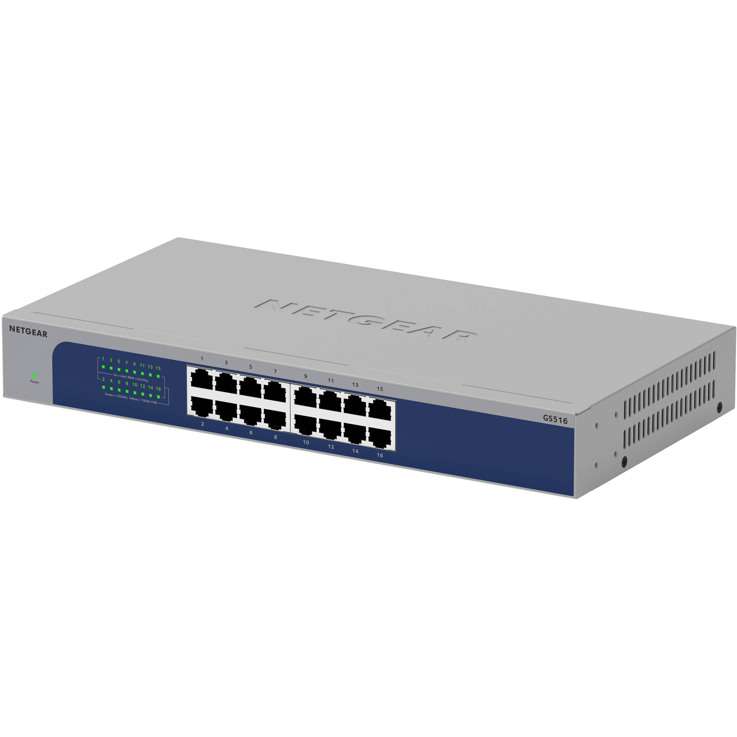 Netgear GS516-300NAS 16-port Gigabit Ethernet unmanaged switch for small office networking — view 4