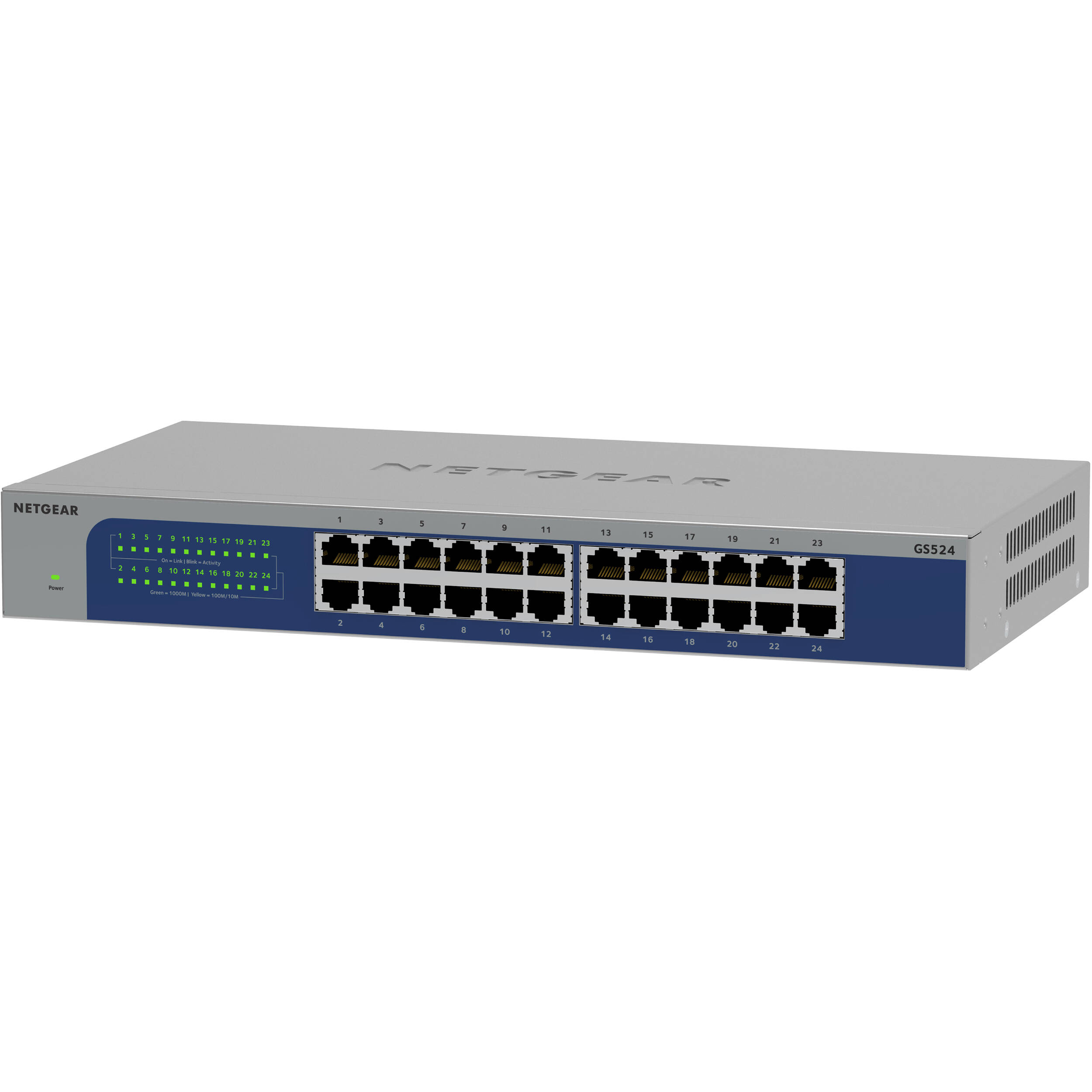 NETGEAR GS524-300NAS 24-port Gigabit unmanaged switch for office and rack network expansion — view 3