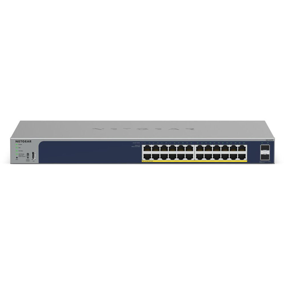 NETGEAR GS724TP-300NAS 24-port Gigabit PoE+ smart switch front view — view 2