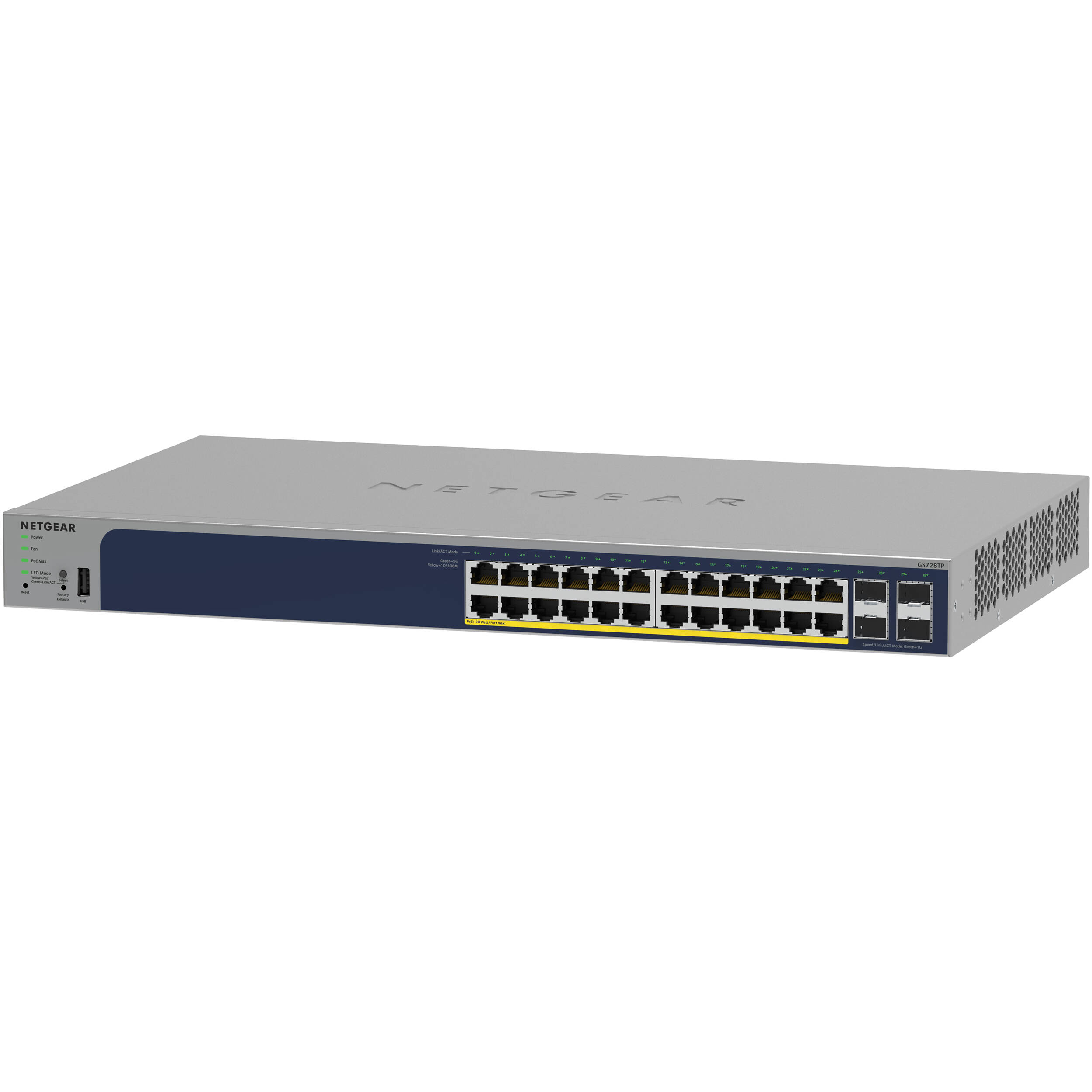 NETGEAR GS728TP-300NAS 28-port Gigabit PoE+ smart switch with 4 SFP uplinks — view 4