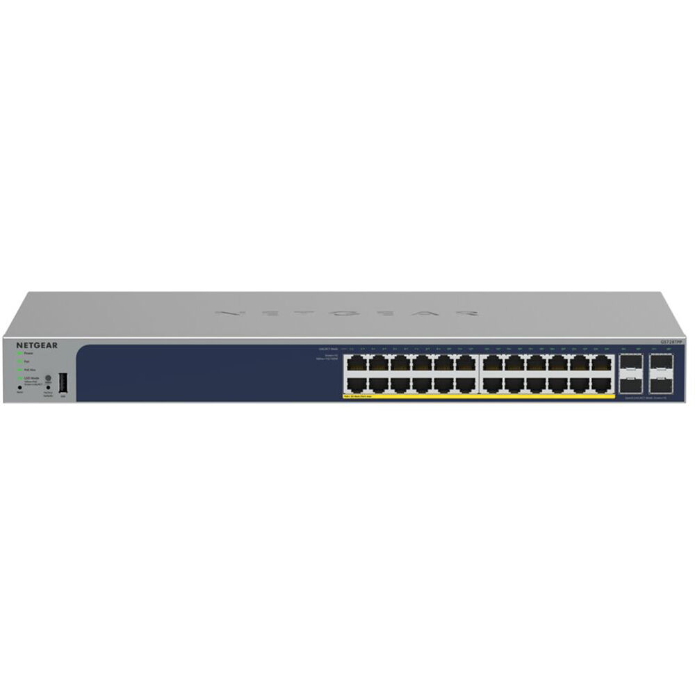 NETGEAR GS728TPP smart managed PoE+ switch with 28 Gigabit ports and 4 SFP uplinks — view 2