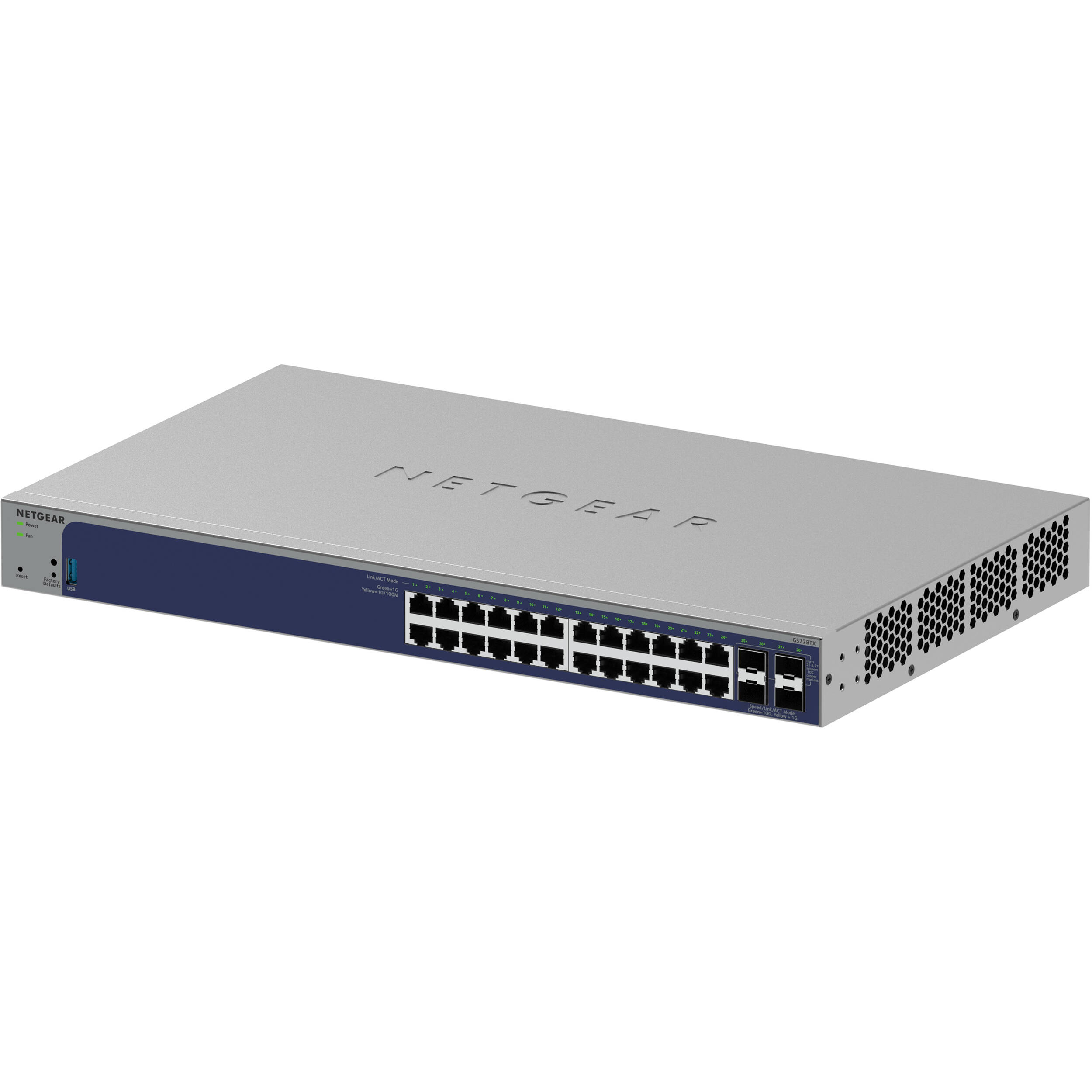 Netgear GS728TX-300NAS 24-port Gigabit smart switch with 10G SFP+ uplinks — view 4