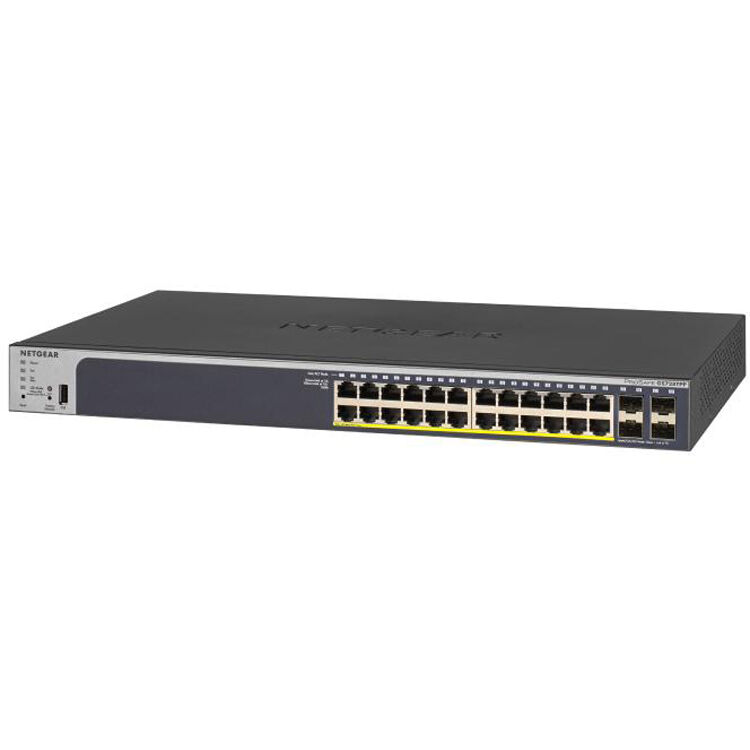 NETGEAR 24-port PoE+ smart switch with 10G SFP+ uplinks — view 3