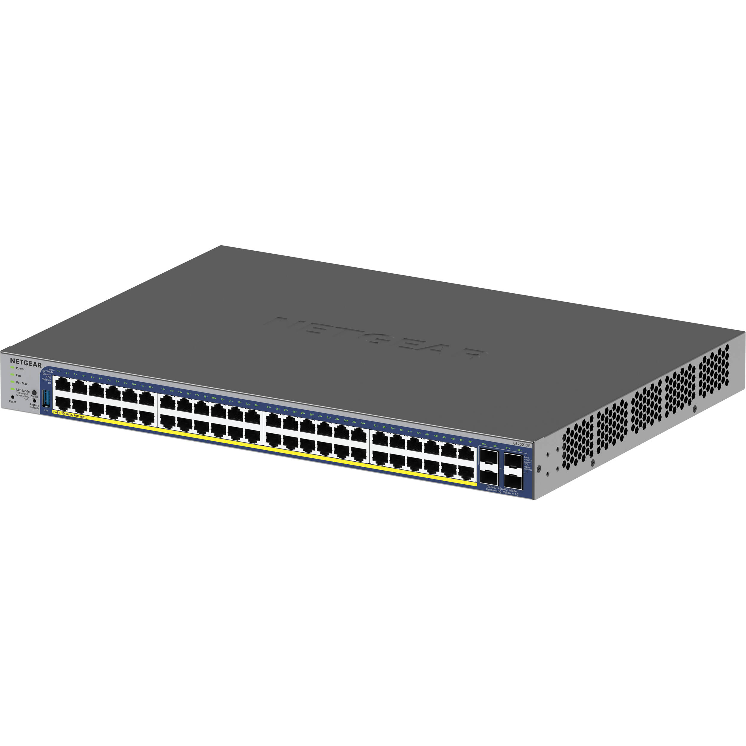 Netgear GS752TXP-300NAS 48-port PoE+ smart switch with 10G SFP+ uplinks — view 4