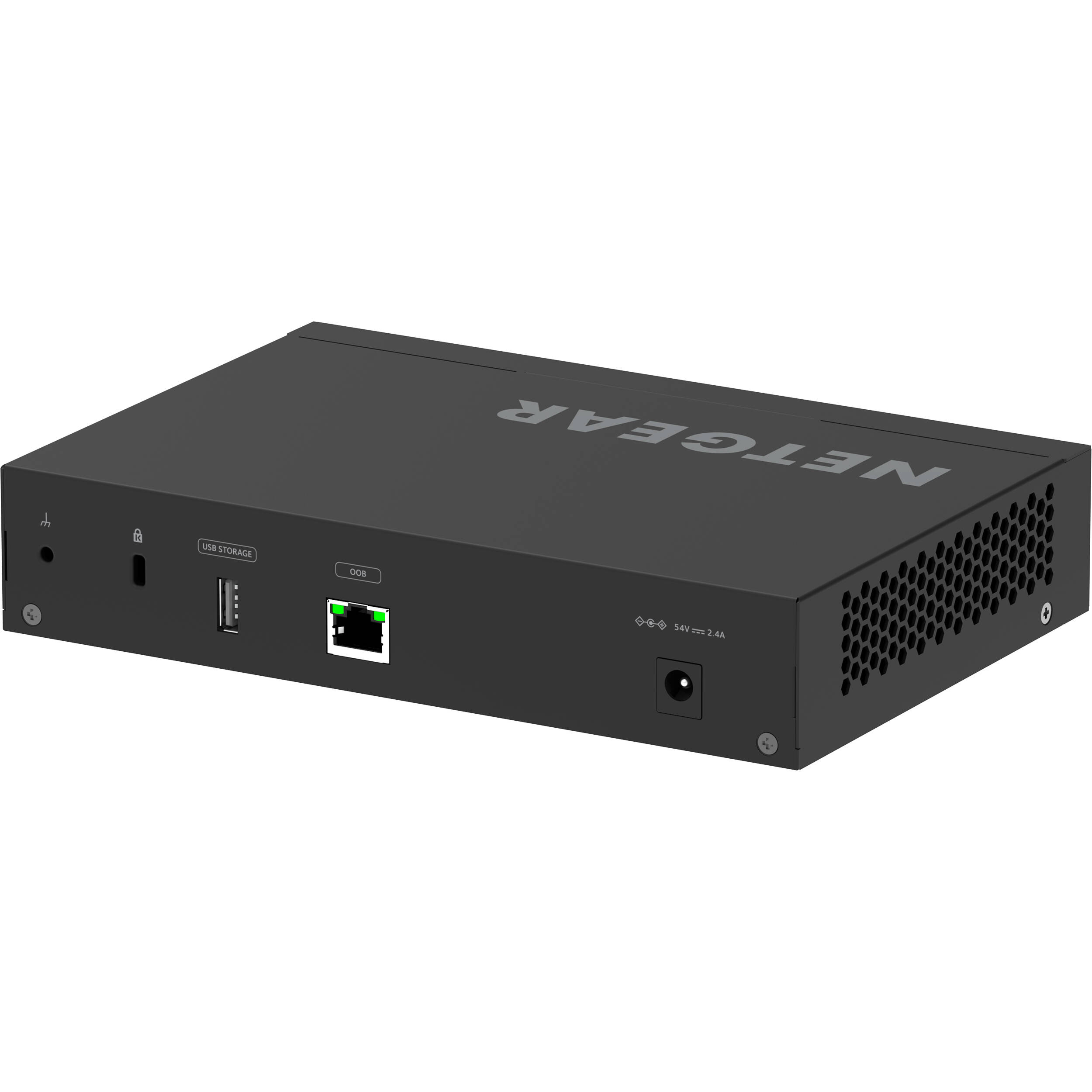 Netgear M4250 9G1F PoEplus AV Switch front view with Gigabit ports and SFP uplink — view 10