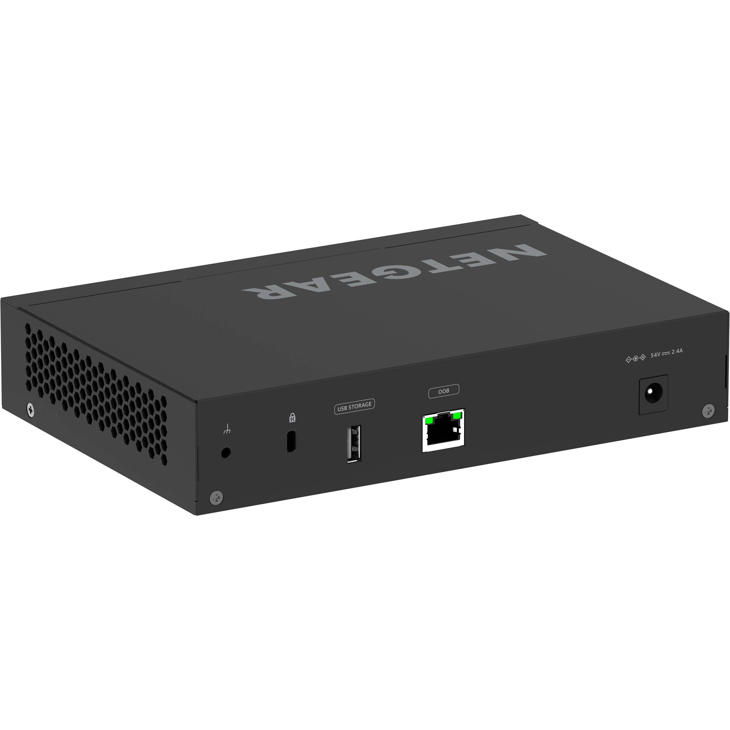 Netgear M4250 9G1F PoEplus AV Switch front view with Gigabit ports and SFP uplink — view 9
