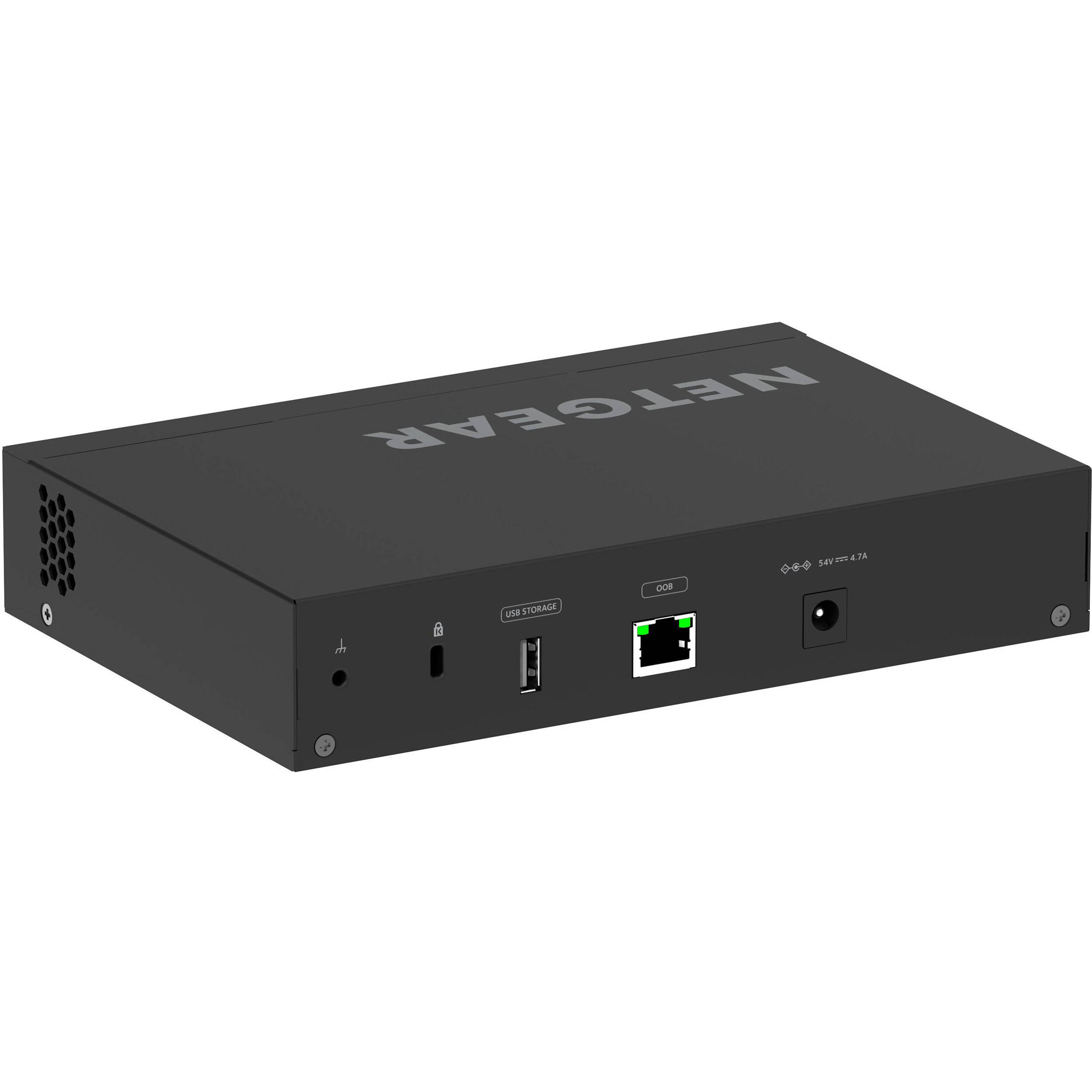 NETGEAR AV Line M4250 8G2XF PoE plus managed switch with 8 PoE+ ports and 2 SFP uplinks — view 4