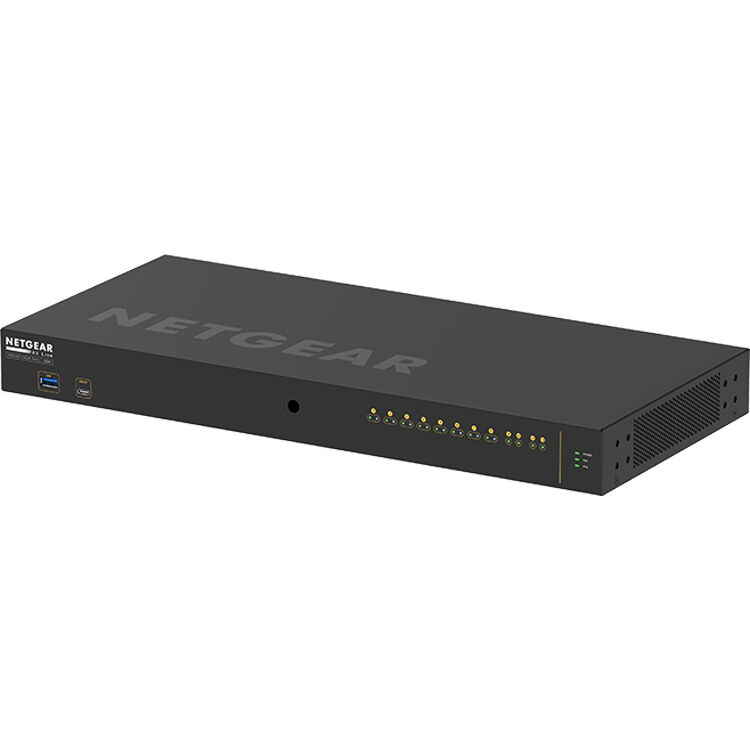 NETGEAR M4250 GSM4212P-100NAS managed AV switch with 8 PoE+ ports and 2 SFP uplinks — view 2