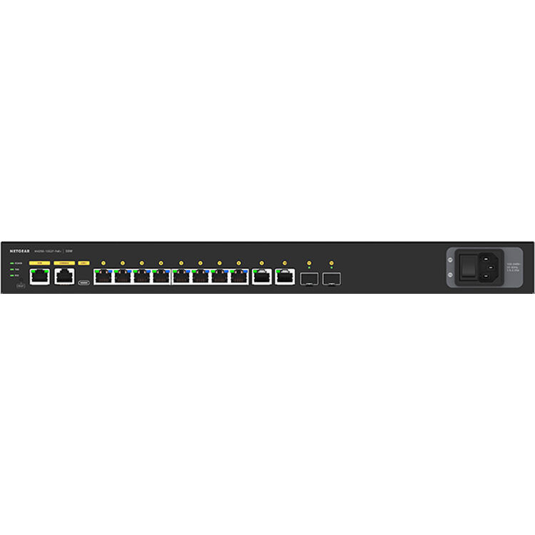 NETGEAR M4250 GSM4212P-100NAS managed AV switch with 8 PoE+ ports and 2 SFP uplinks — view 4