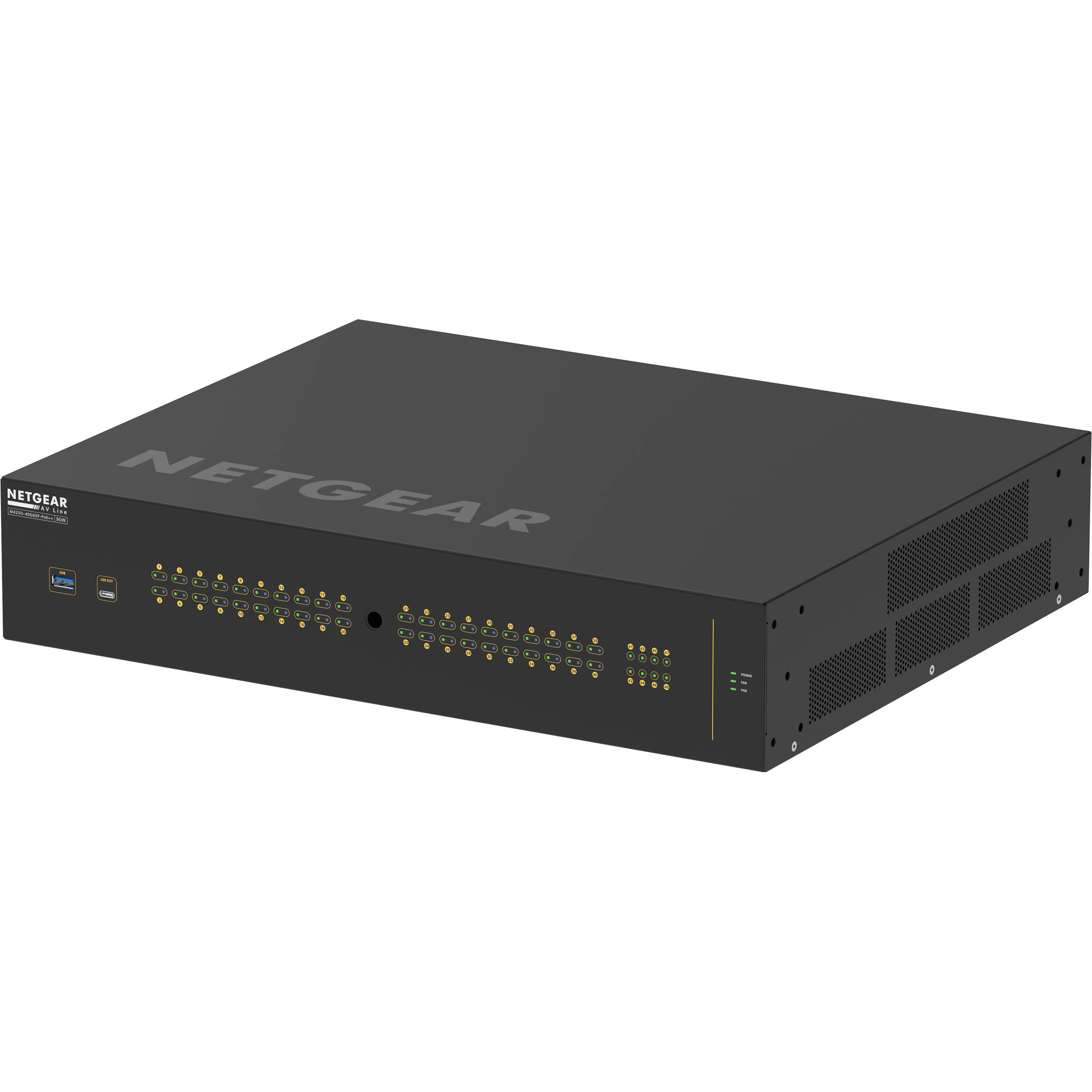 Netgear M4250 GSM4248UX-100NAS managed PoE++ switch with 40G uplink-class connectivity — view 3