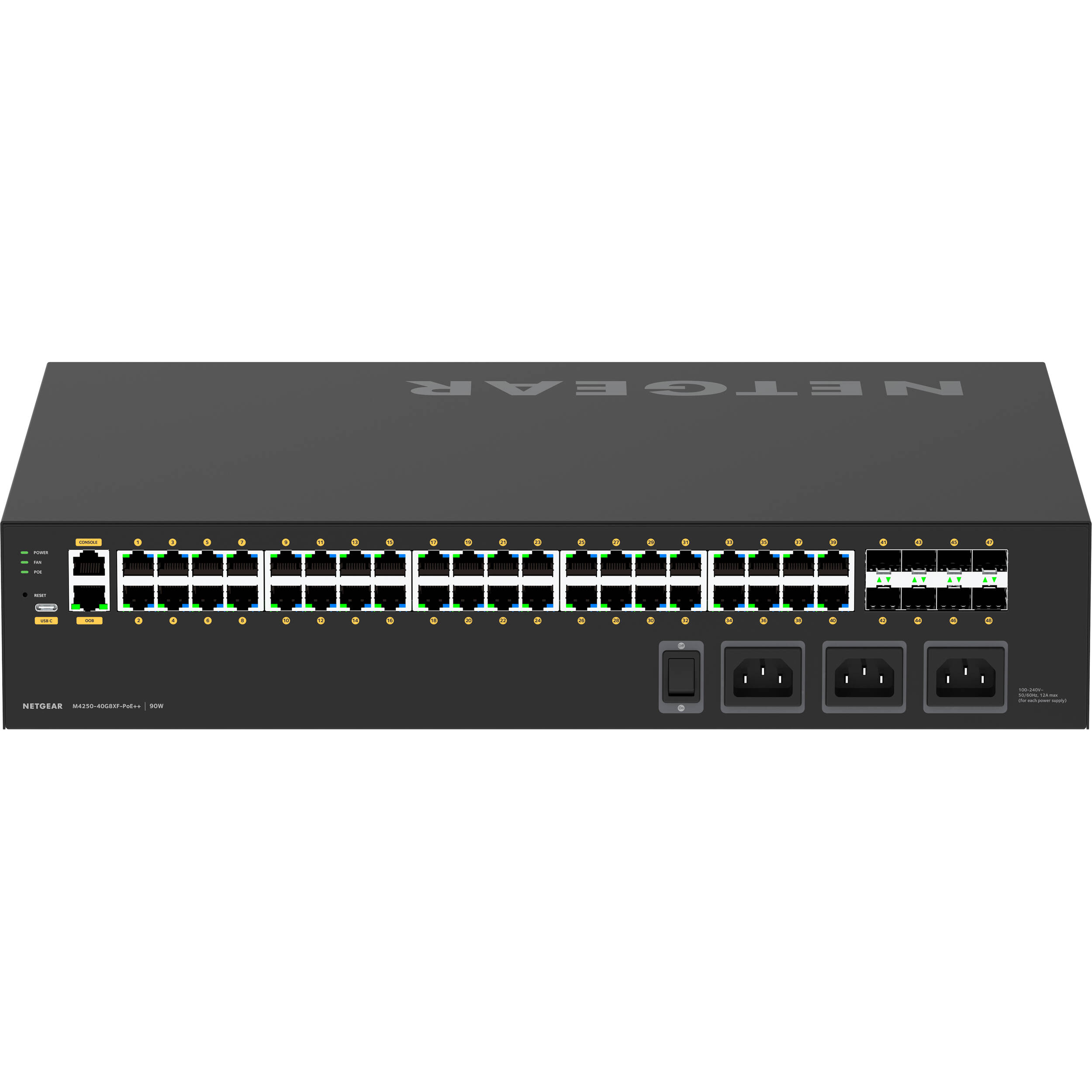 Netgear M4250 GSM4248UX-100NAS managed PoE++ switch with 40G uplink-class connectivity — view 6