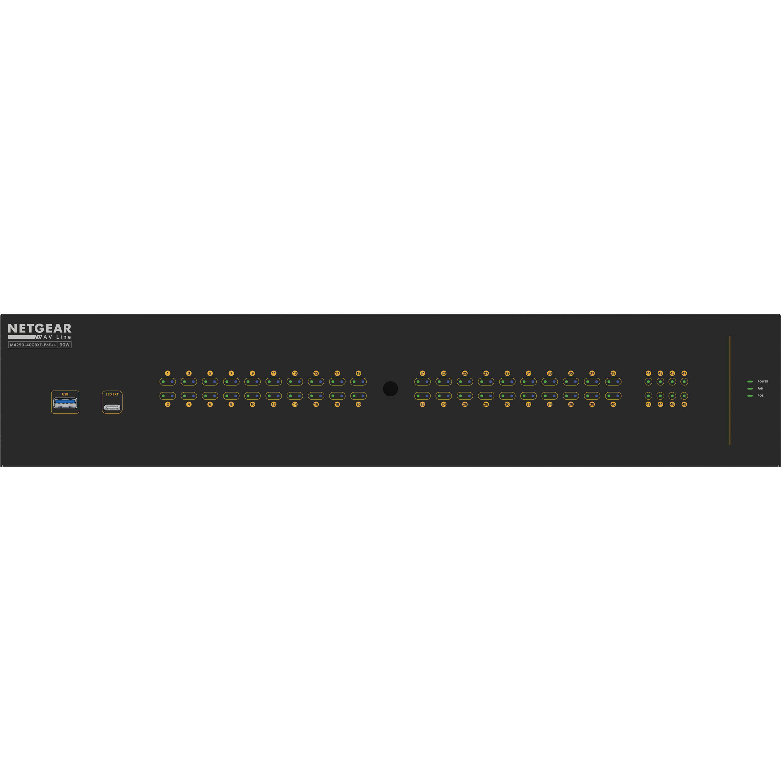 Netgear M4250 GSM4248UX-100NAS managed PoE++ switch with 40G uplink-class connectivity — view 7