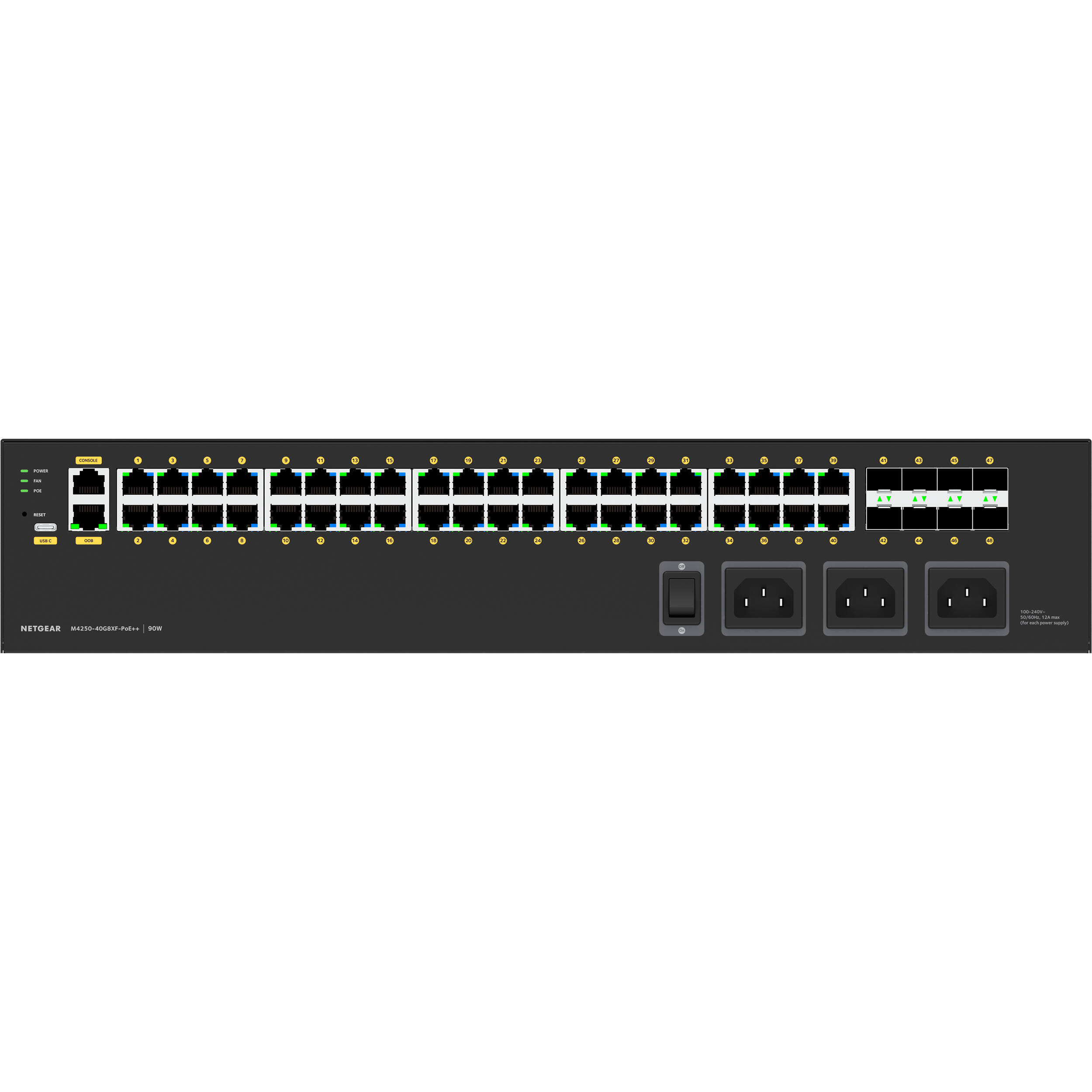 Netgear M4250 GSM4248UX-100NAS managed PoE++ switch with 40G uplink-class connectivity — view 8