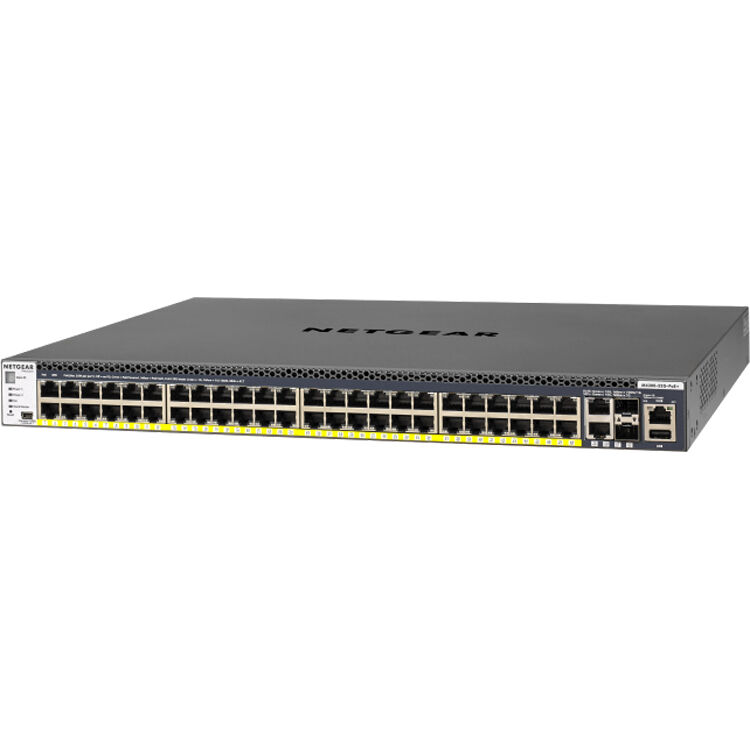 NETGEAR M4300 52G PoE managed 1U switch with 48 PoE+ ports and 4 SFP+ uplinks — view 4