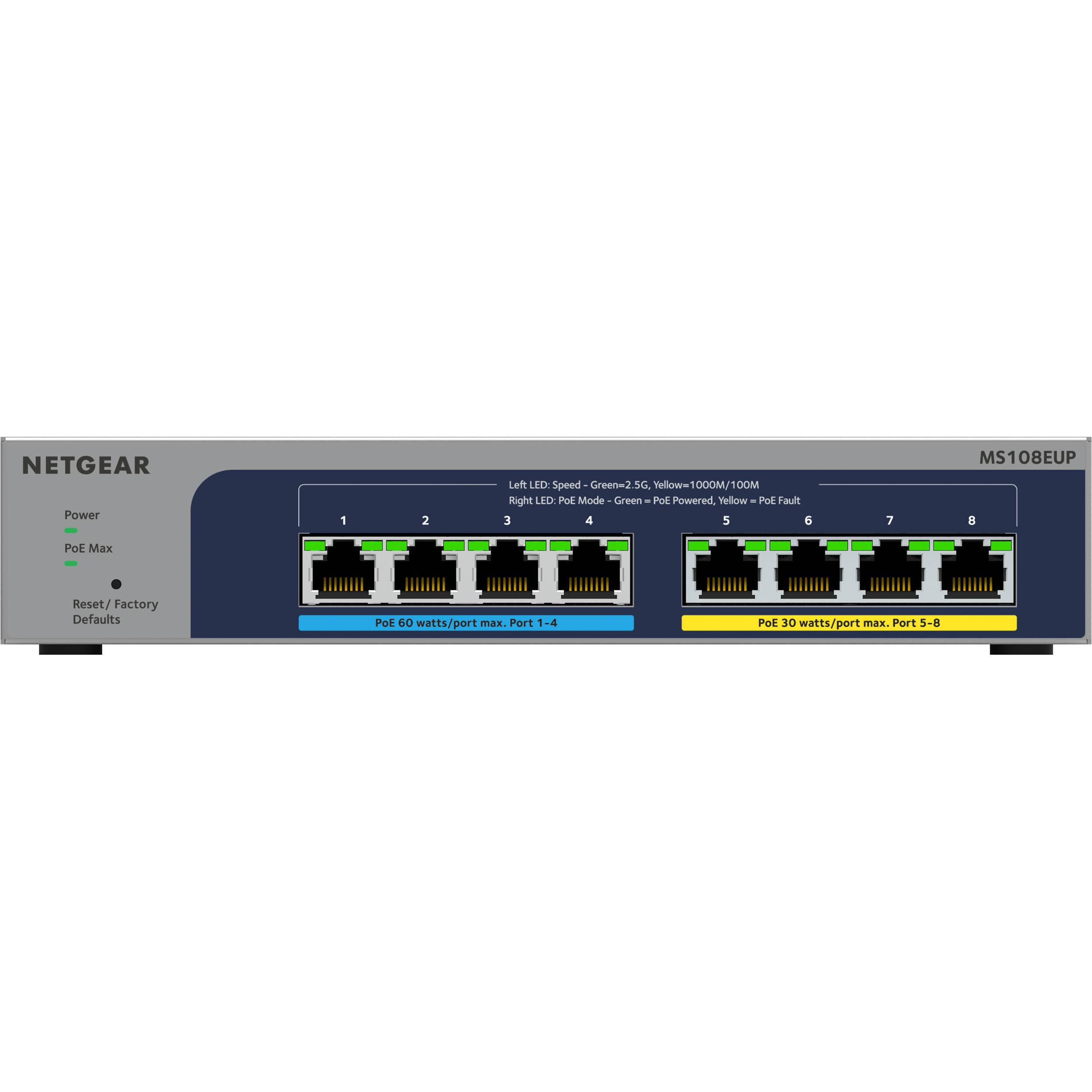 NETGEAR MS108EUP Ultra60 8-port PoE++ Multi-Gig switch for WiFi 6 access points — view 2