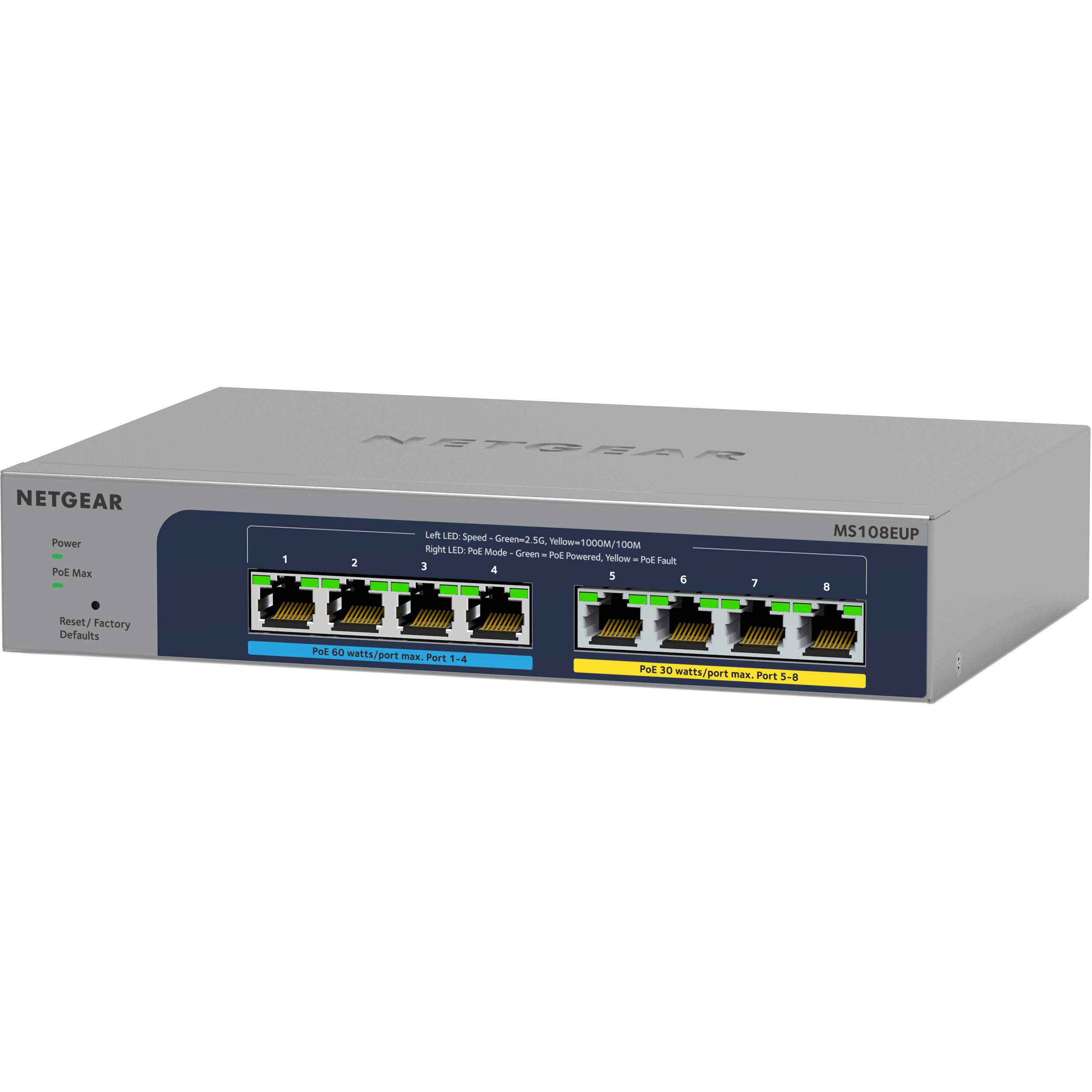 NETGEAR MS108EUP Ultra60 8-port PoE++ Multi-Gig switch for WiFi 6 access points — view 4