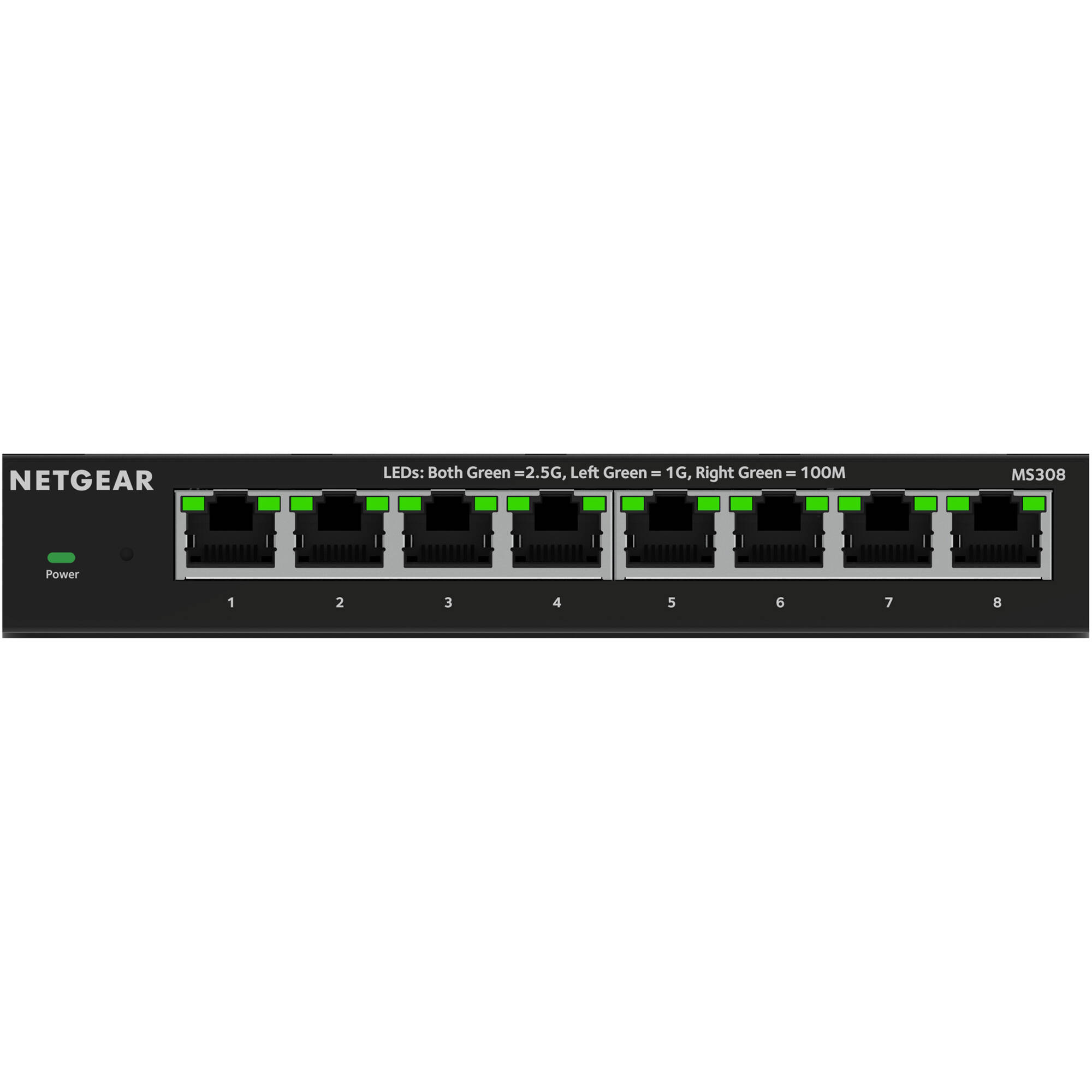Netgear MS308-100NAS 8-port 2.5G unmanaged metal switch — view 2
